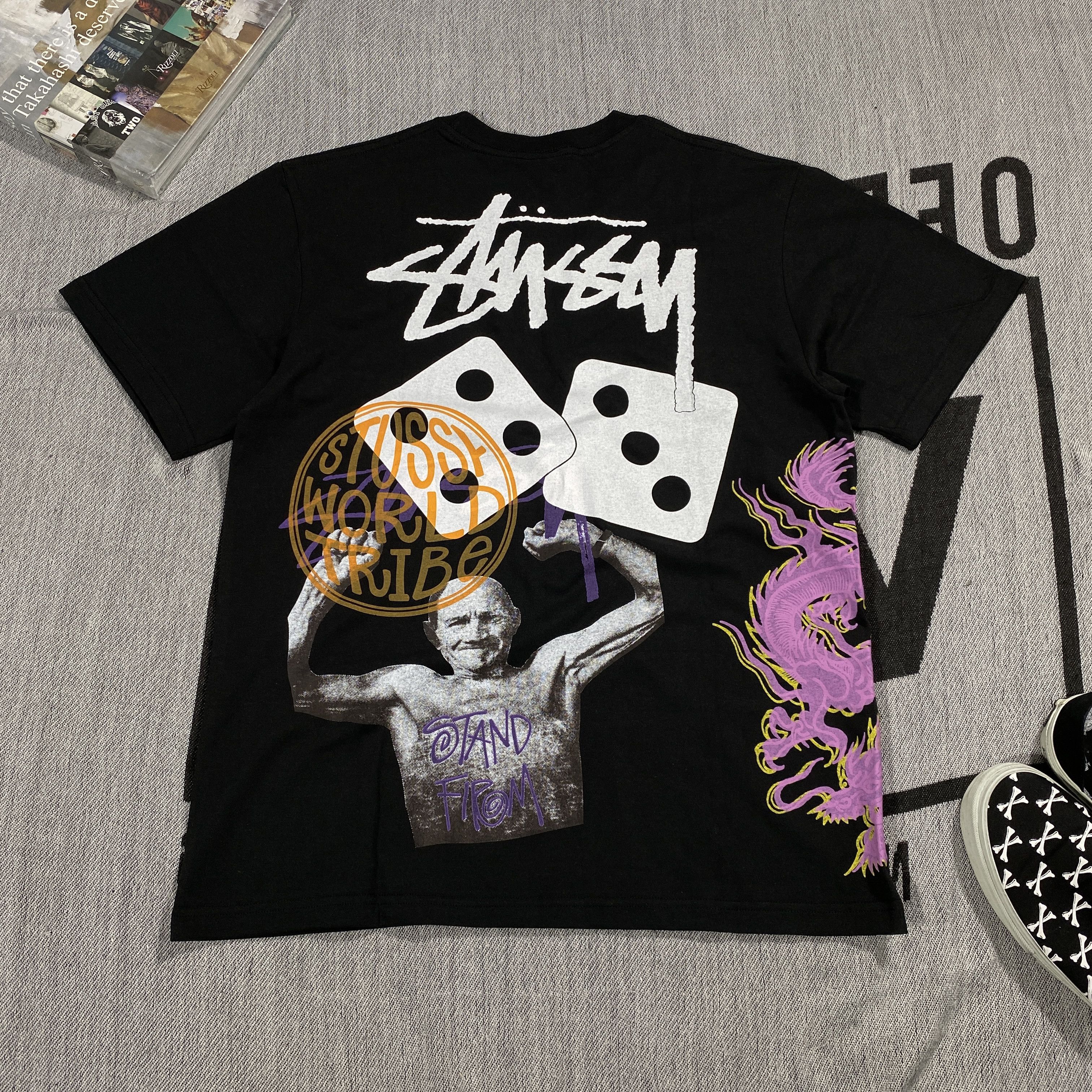 image of Stussy Strike Graphic Tee Medium in Black, Men's