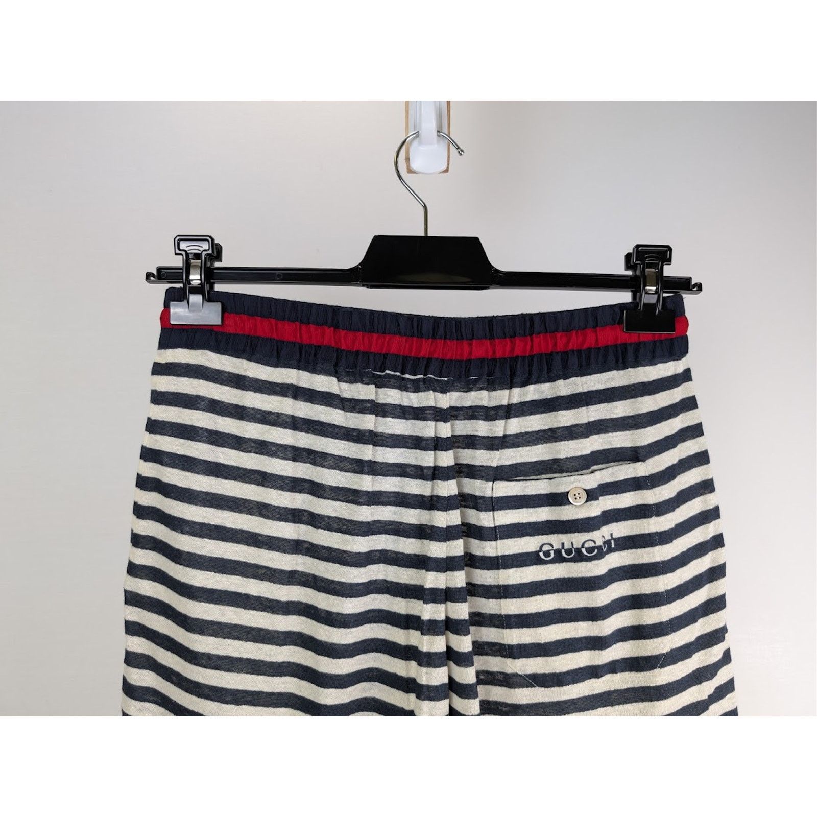 Gucci o1rshd1 Striped Linen Jersey Basket Pant in Navy/Milk Size US 36 / EU 52 - 10 Thumbnail