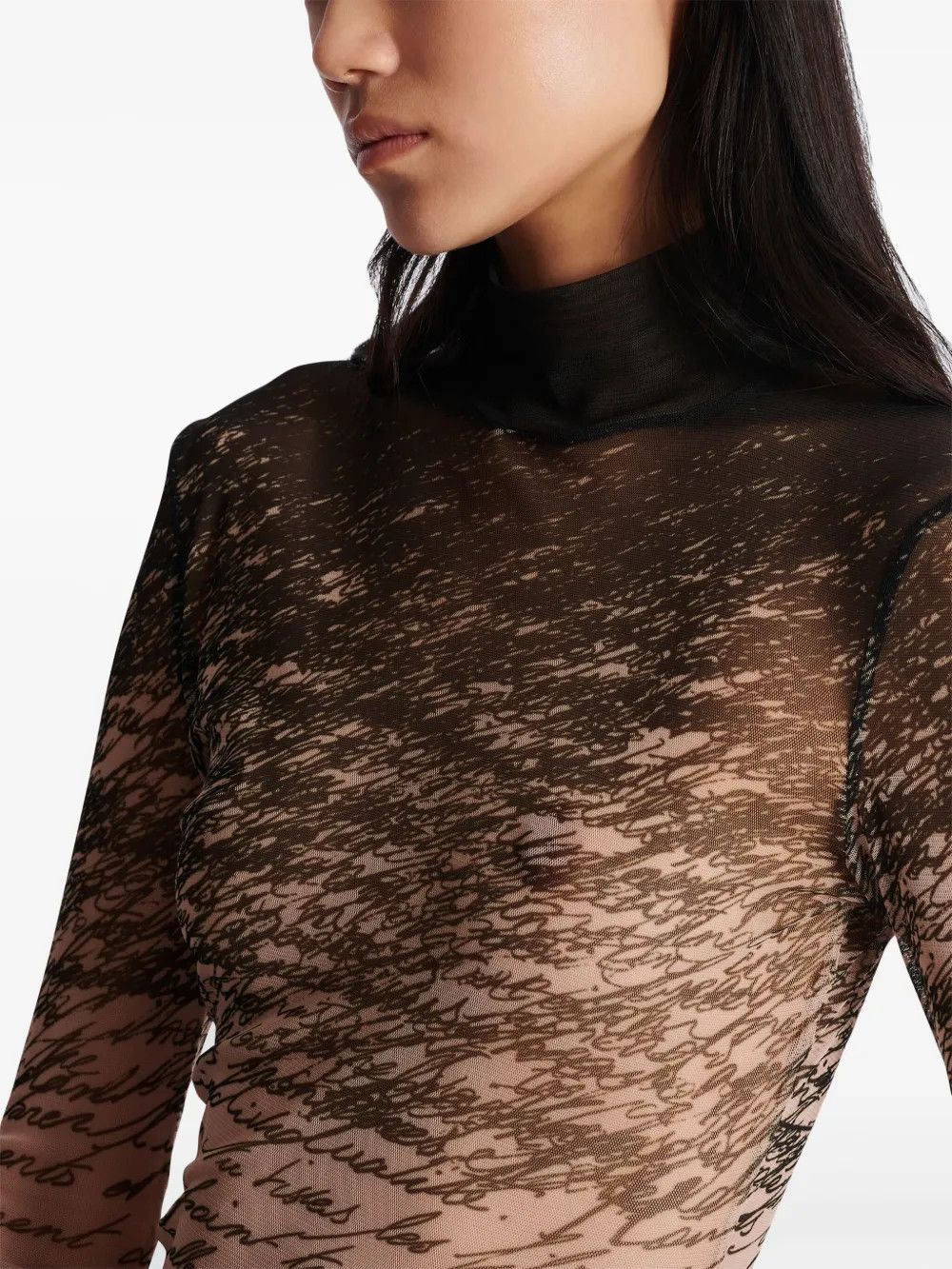 Balmain o1loc1c0526 Love Letter Print Long-Sleeve Mini Dress Size XS / US 0-2 / IT 36-38 - 4 Thumbnail