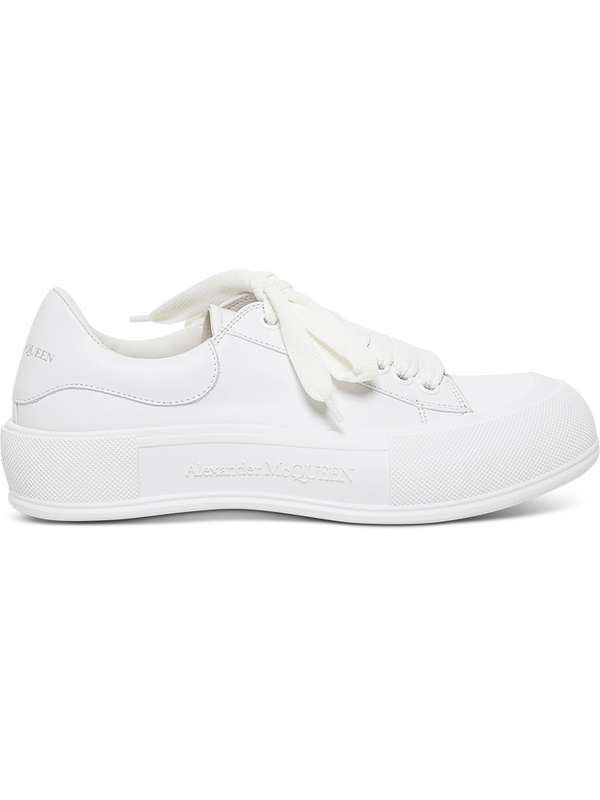 Alexander McQueen o1w1db10725 Deck Lace Up Plimsoll in White Size US 7 / EU 40 - 1 Thumbnail