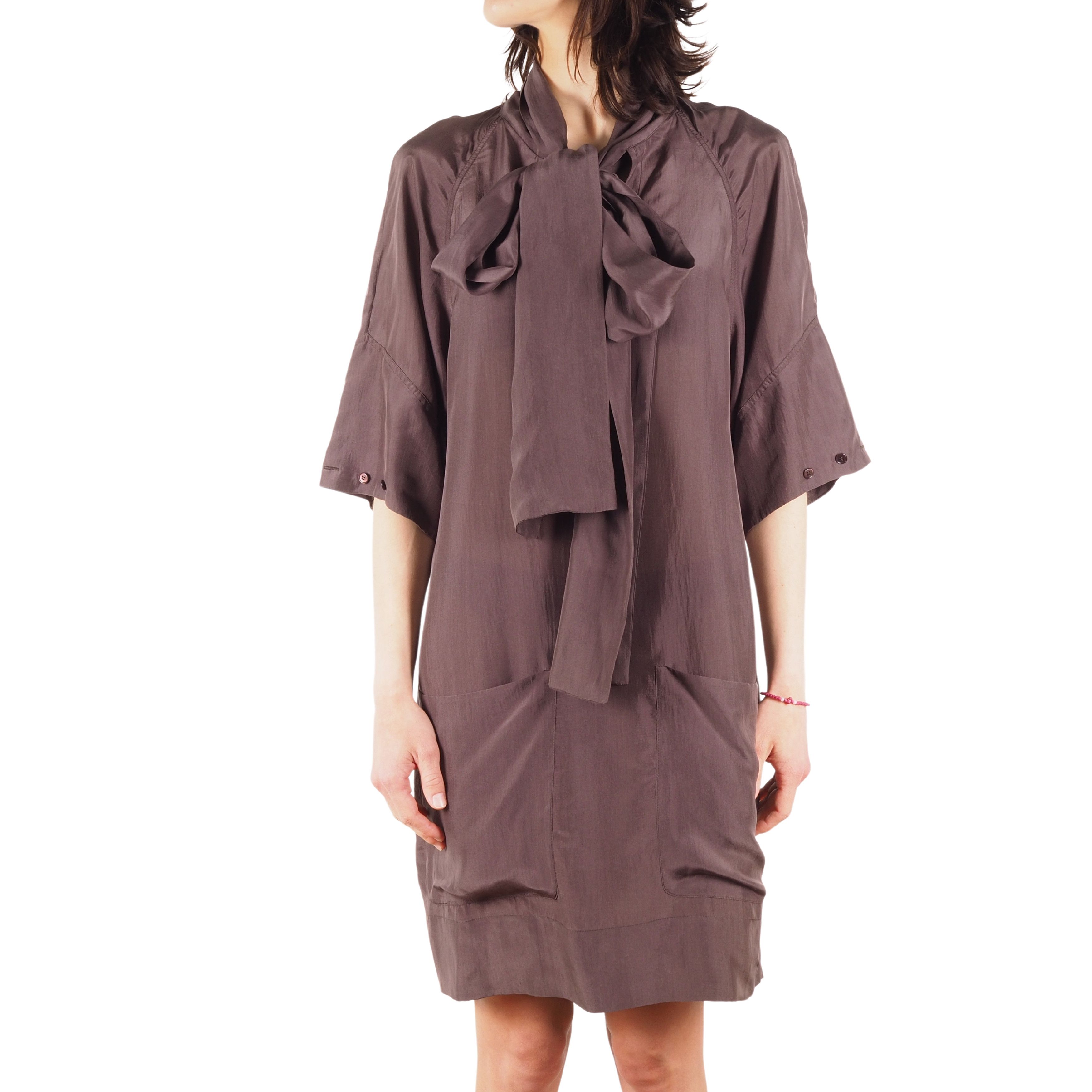 Stella McCartney Stella McCartney 2008 Silk Beige Brown Wrap Dress Size M / US 6-8 / IT 42-44 - 3 Thumbnail