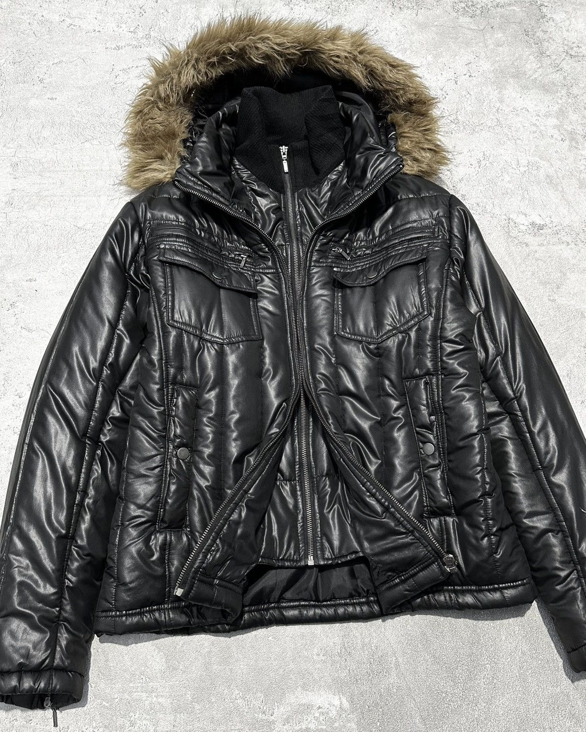If Six Was Nine Faux Fur Nota Bene Double Zipp Puffer Jacket Lgb Style Size US L / EU 52-54 / 3 - 5 Thumbnail