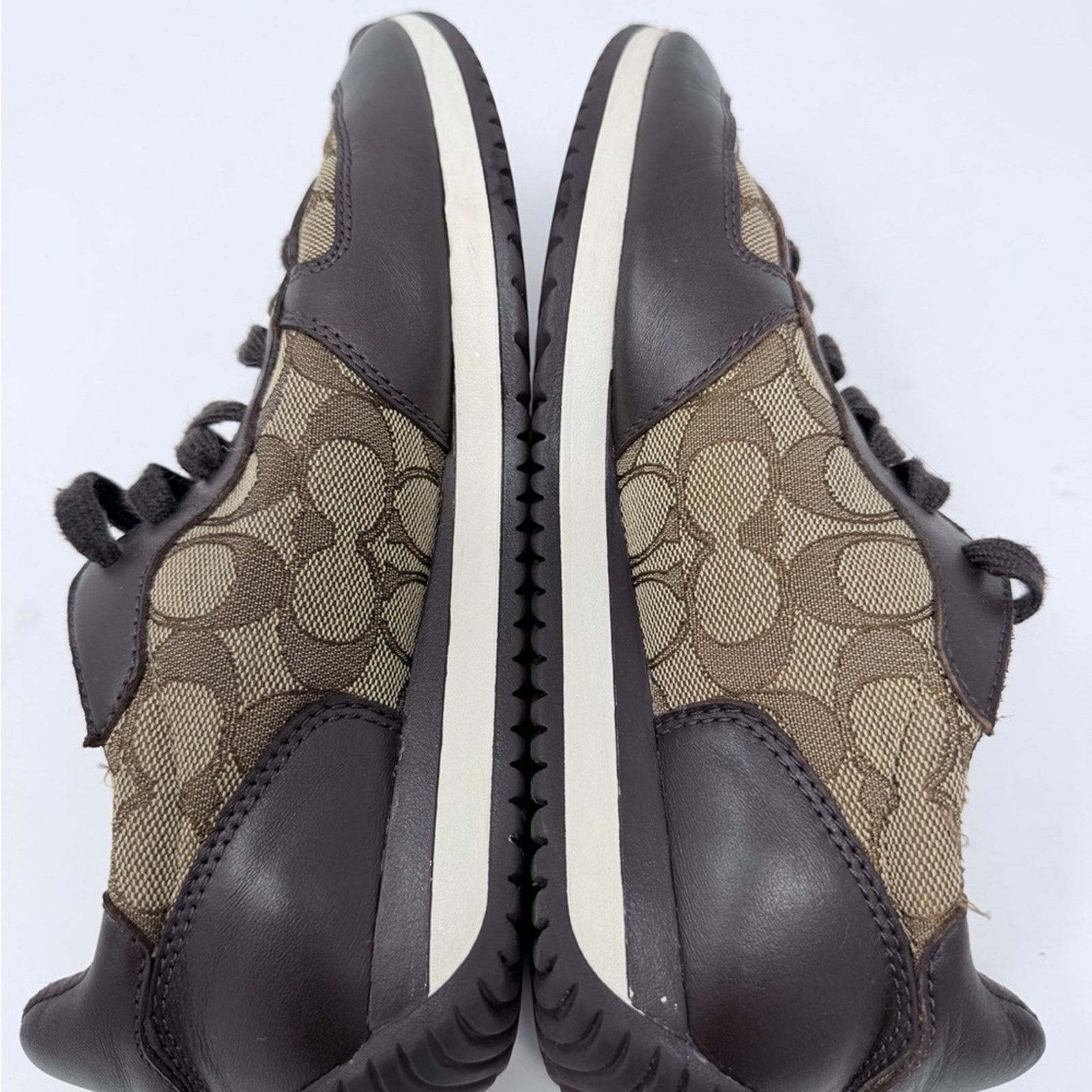 Coach Coach Farrah Signature Jacquard Brown Tan Sneakers size 8,5 Size US 8.5 / IT 38.5 - 7 Thumbnail