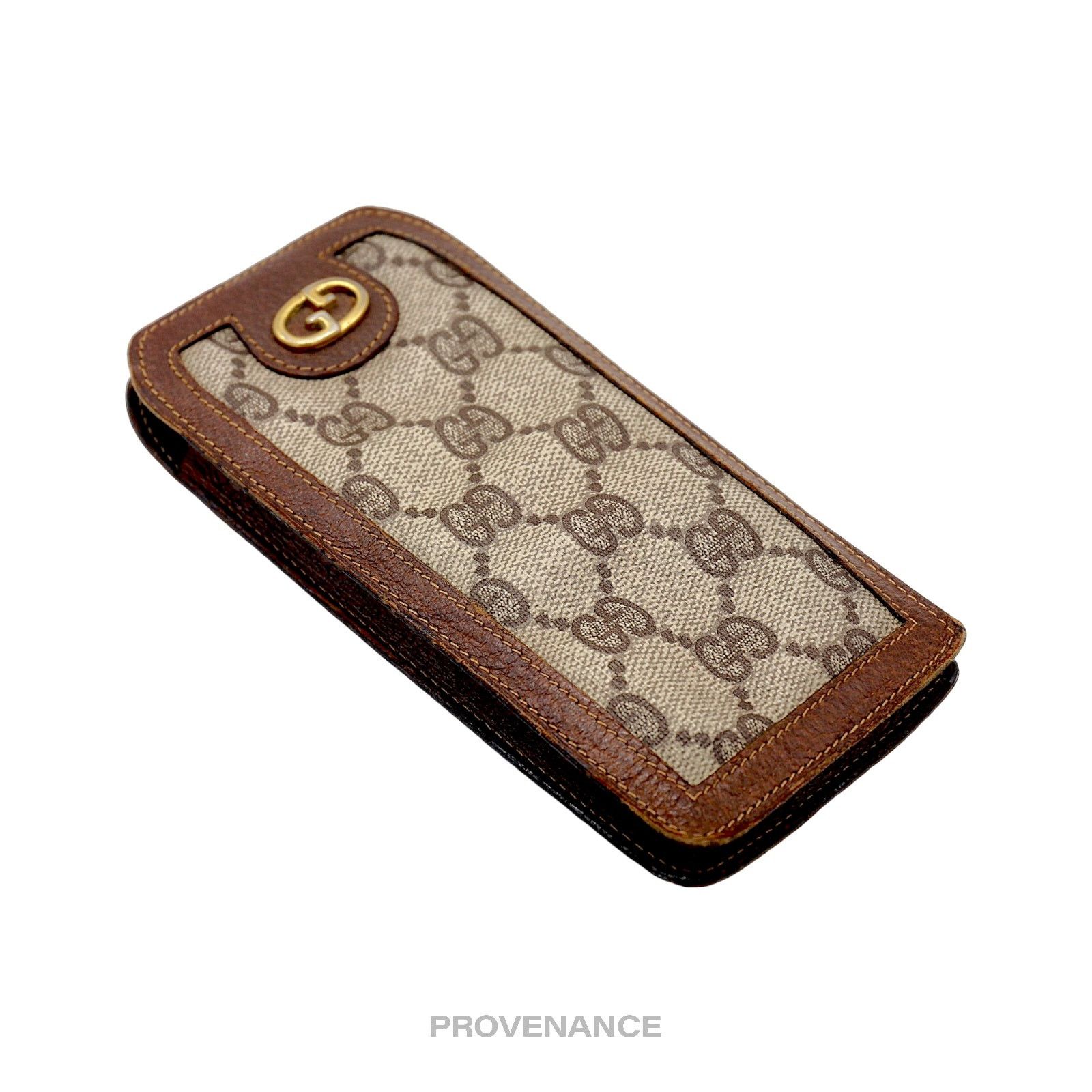 Gucci 🔴 Gucci GG Supreme Canvas Logo Eyewear Case - Brown Size ONE SIZE - 4 Thumbnail