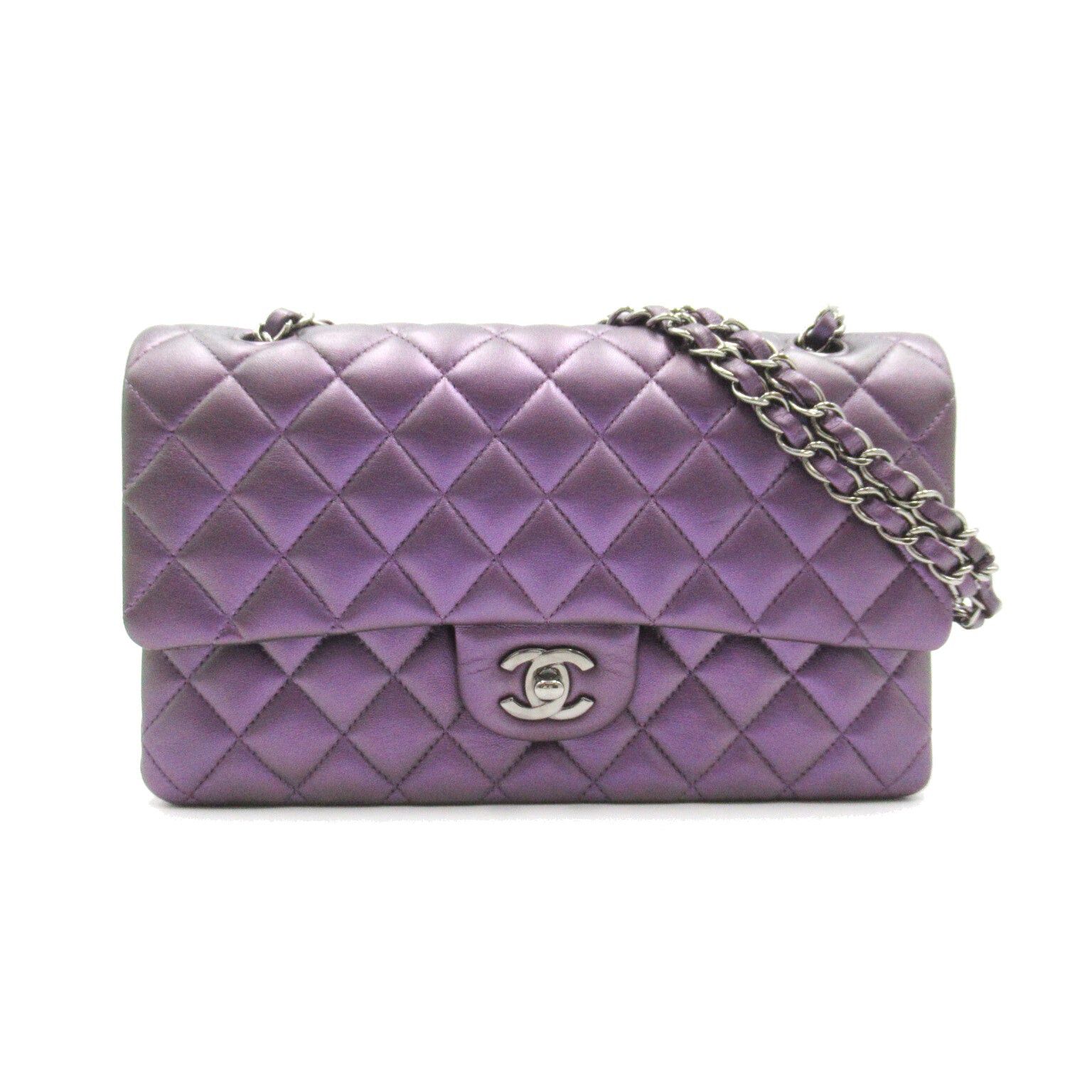 Chanel Matelasse Double Flap Chain Shoulder Bag Lambskin