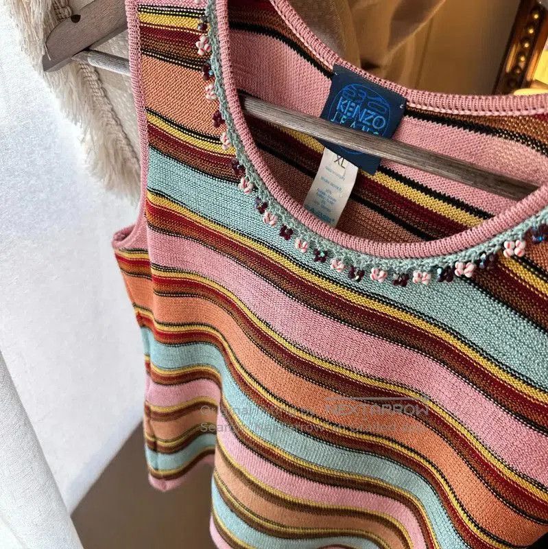 Kenzo KENZO Pink Striped Women's Cardigan . Size M / US 6-8 / IT 42-44 - 3 Thumbnail