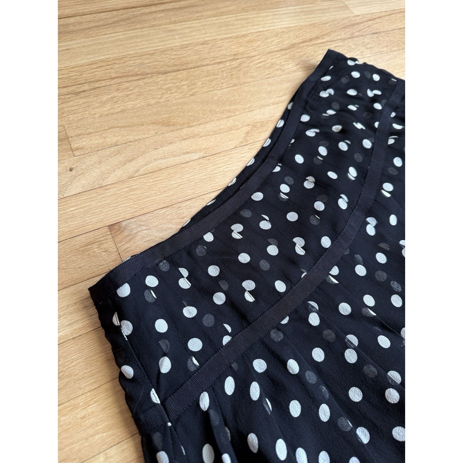 Lauren Ralph Lauren LRL RALPH LAUREN Fit & Flare Skirt Sz 6 Black Polka Dot NWT Size 28" / US 6 / IT 42 - 3 Thumbnail