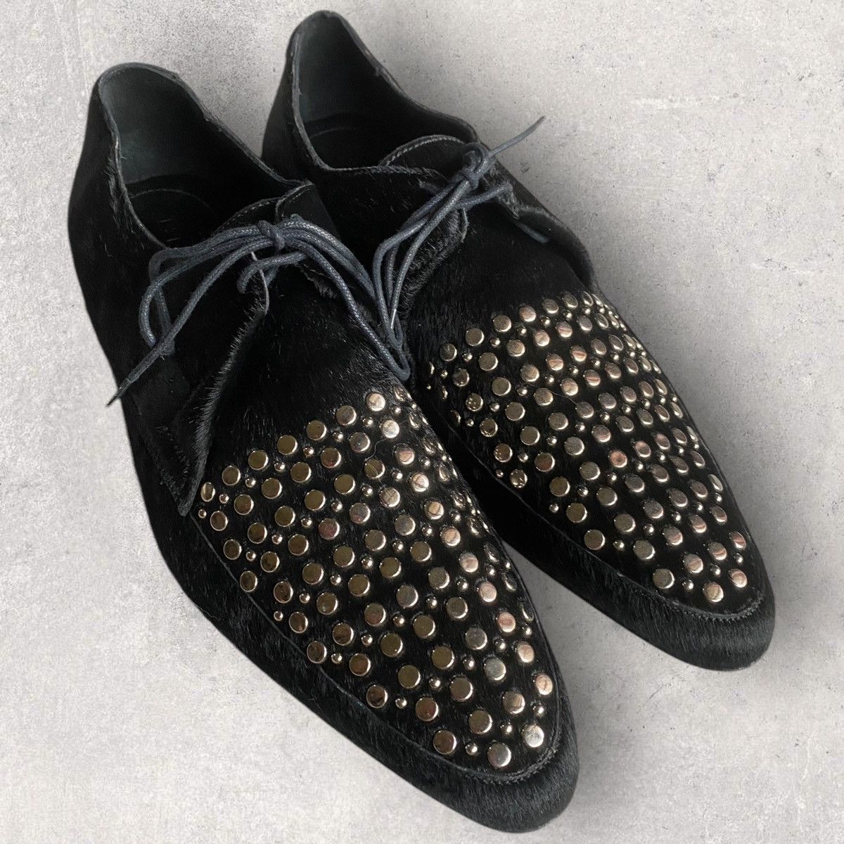 Burberry Fall13 Studded Black Pony Hair Shoes christopher bailey Size US 9 / EU 42 - 4 Thumbnail