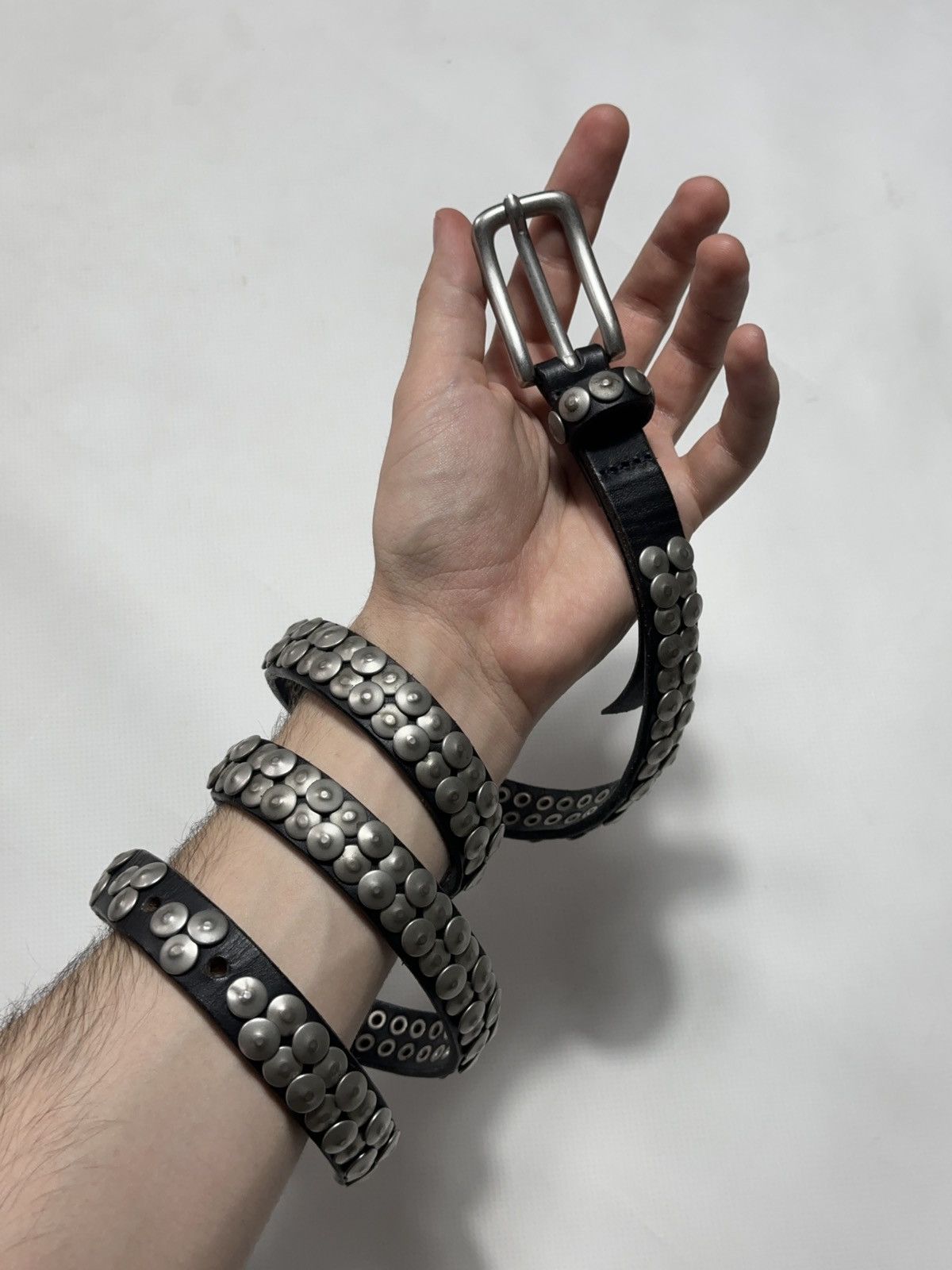 LIEBESKIND BERLIN Liebeskind Berlin Leather Studded Belt Metal Rivets 95 cm Size ONE SIZE - 3 Thumbnail
