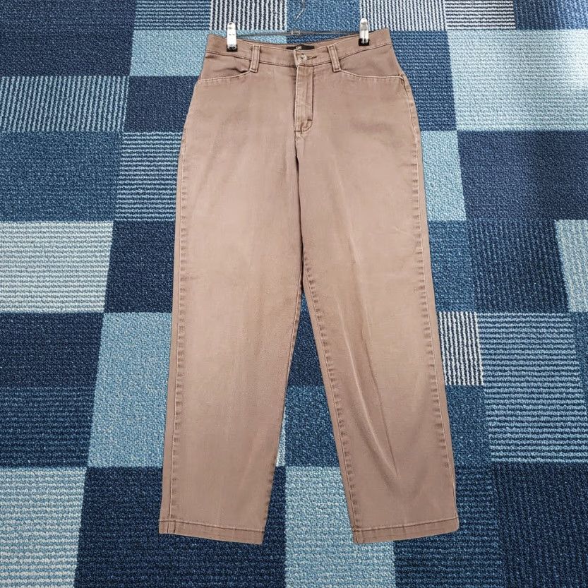 Lee Lee Khakis Pants Womens 4 Chino Flat Front Brown Straight Pockets Regular Size 27" / US 4 / IT 40 - 1 Thumbnail