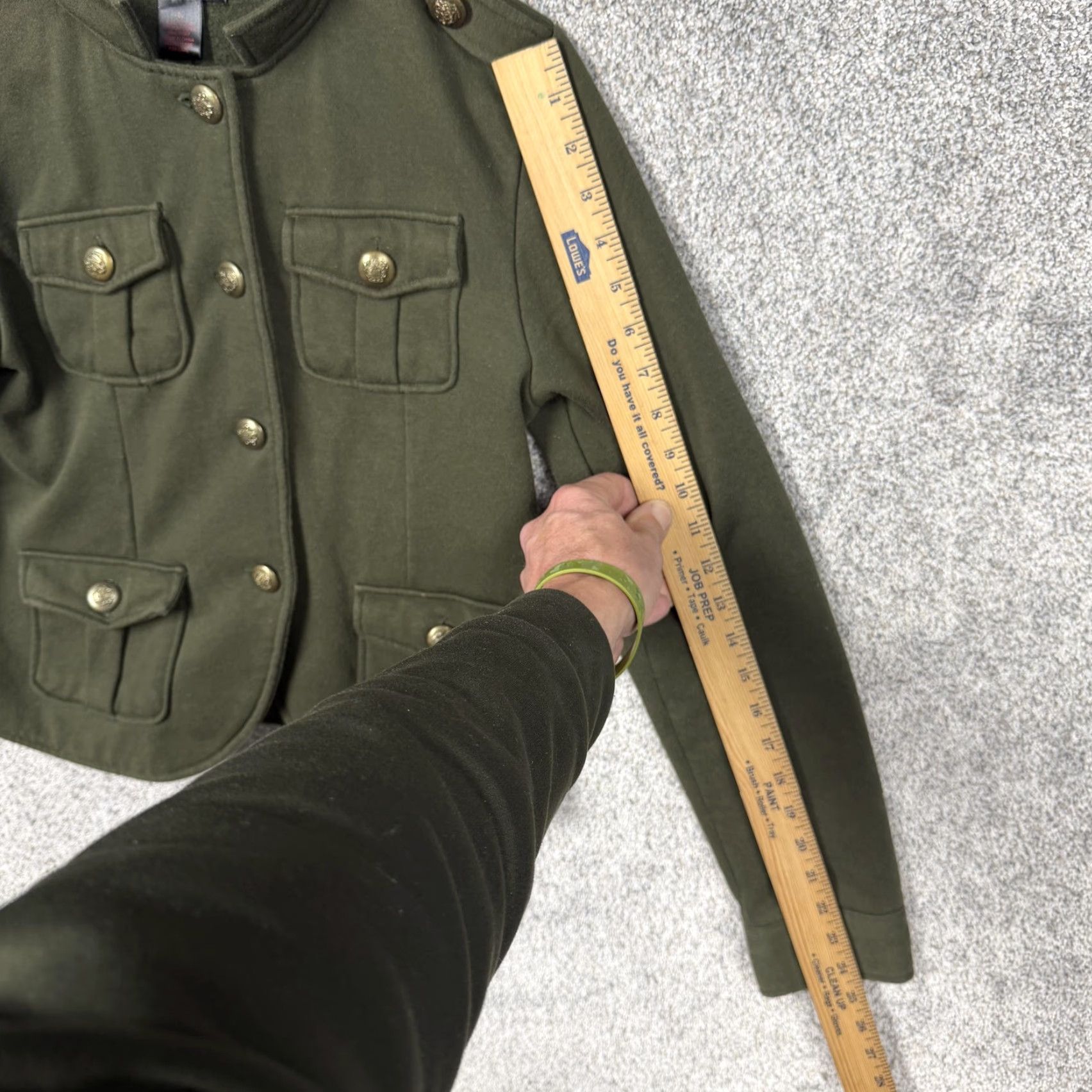 Vintage VINTAGE JJ Basics Jacket Green Military Fleece Buttons Pockets Army Chic Women L Size L / US 10 / IT 46 - 3 Thumbnail