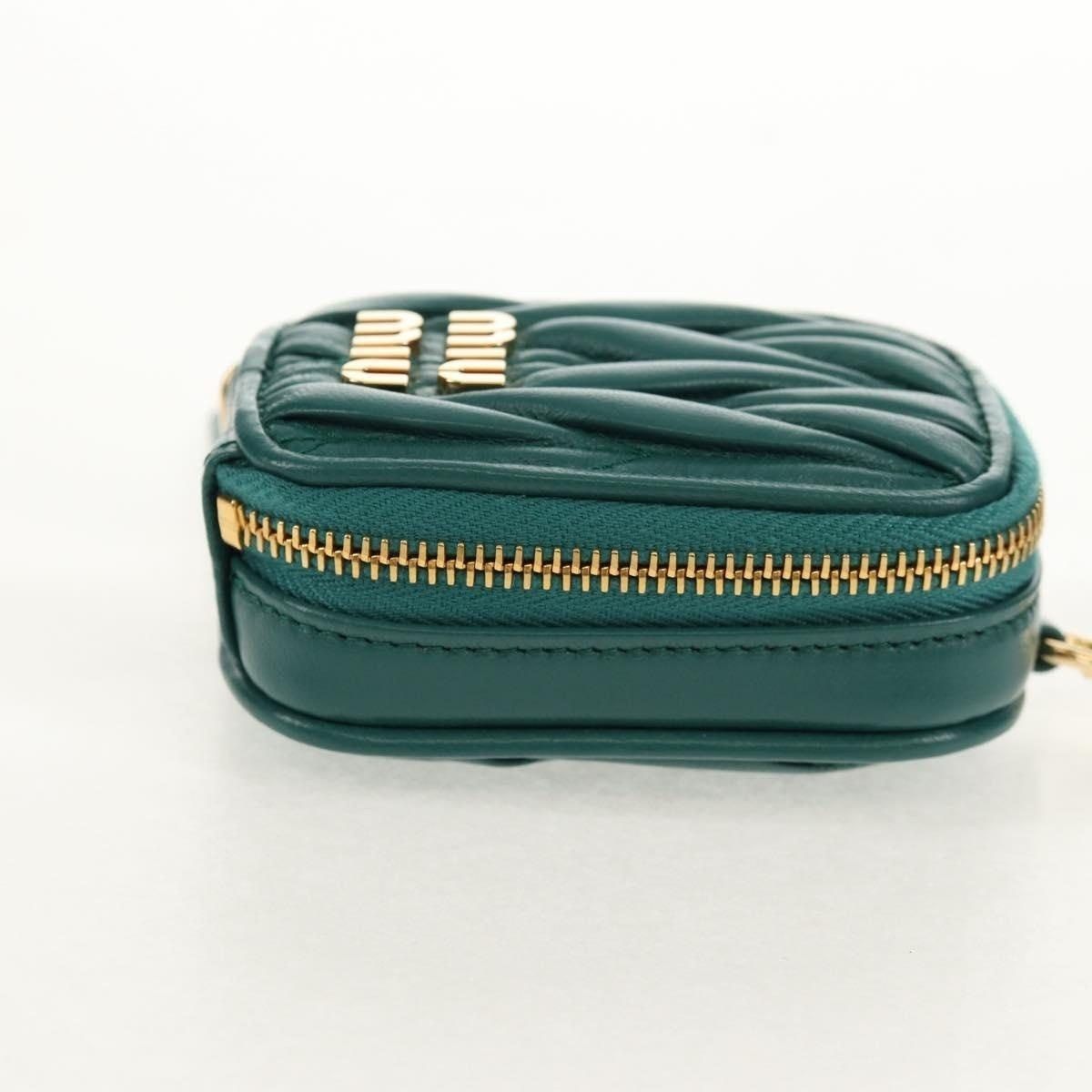 Miu Miu Miu Miu Matelasse Leather Pouch Green Size ONE SIZE - 10 Thumbnail