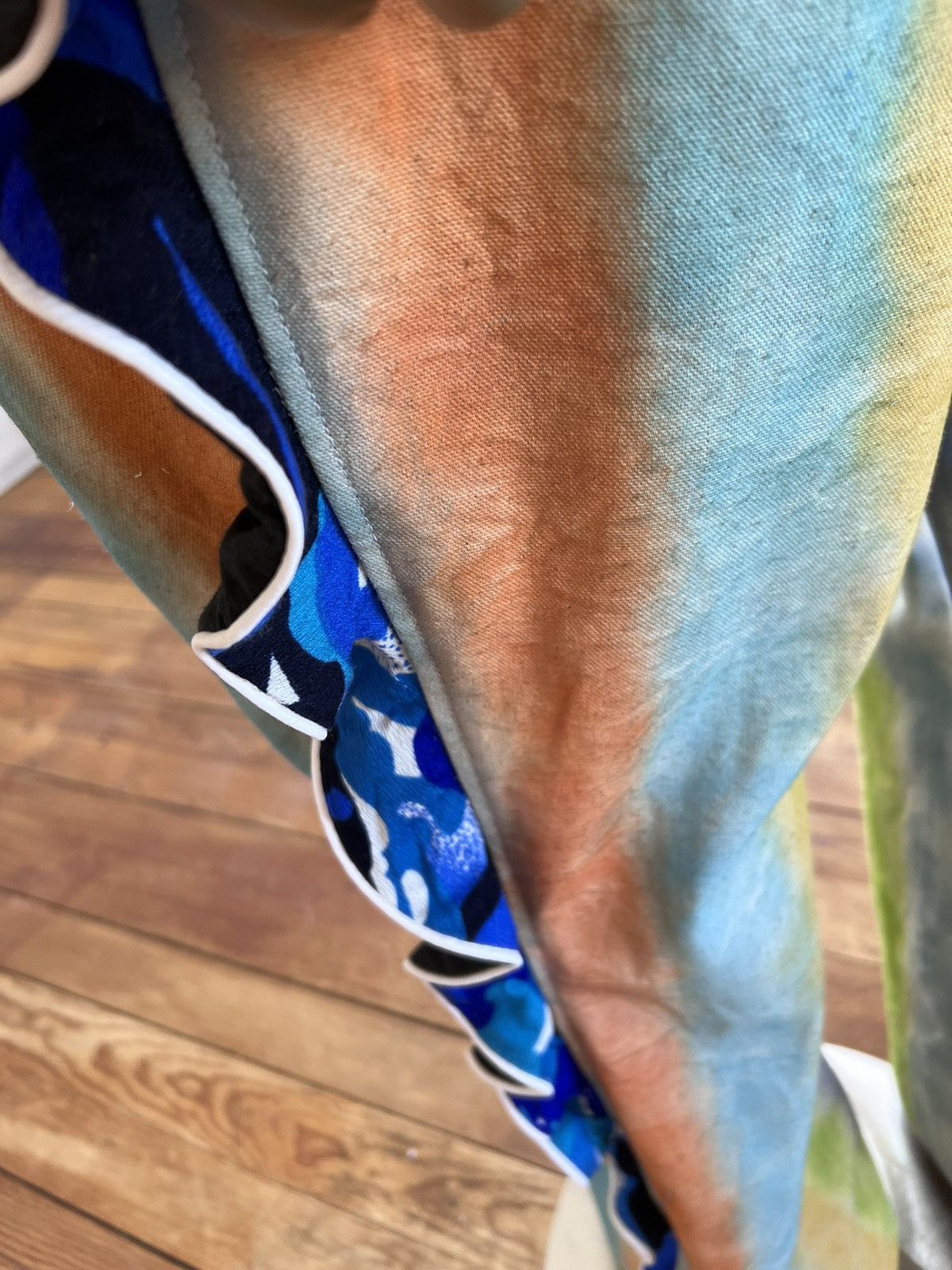 Other Striped Hawaiian Ruffle Airbrushed Jeans 38 Hermans USA Size US 38 / EU 54 - 4 Thumbnail