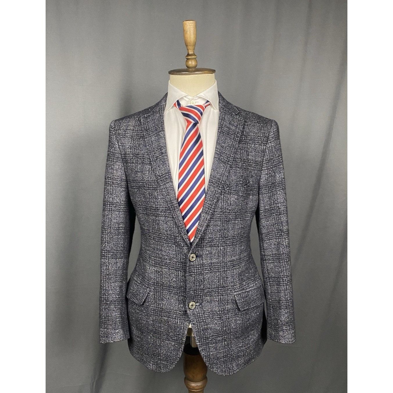 Etro Etro New Jersey Men's Gray Alpaca Wool Checked Blazer Jacket Size 44R - 1 Thumbnail