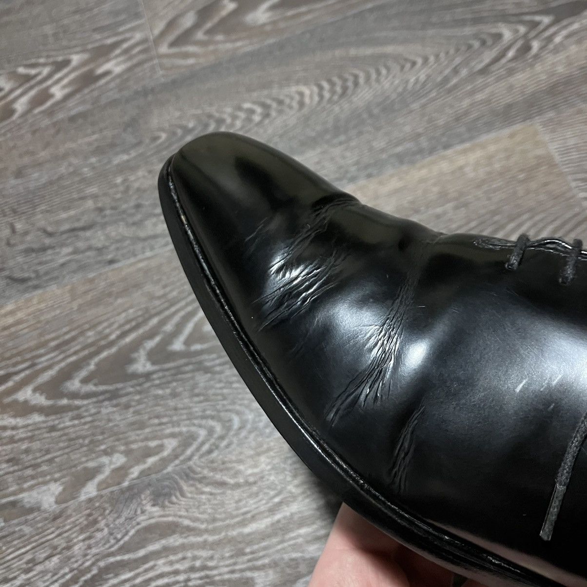 Prada Vintage PRADA Men’s Patent Leather Oxford Black Dress Shoes Size US 7.5 / EU 40-41 - 16 Thumbnail