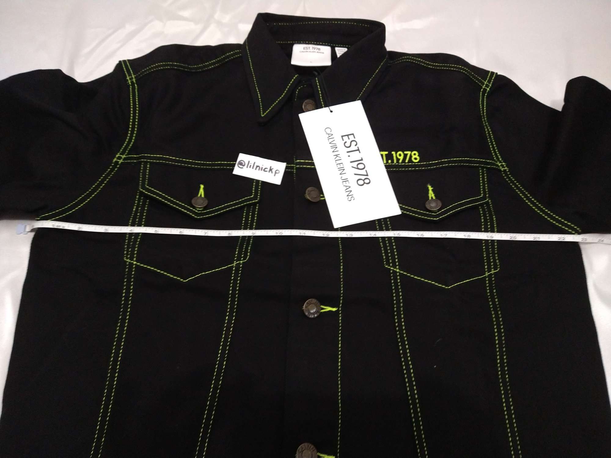 Calvin Klein 205W39NYC EST. 1978 Black Hole Denim Trucker Jacket Size US L / EU 52-54 / 3 - 4 Thumbnail