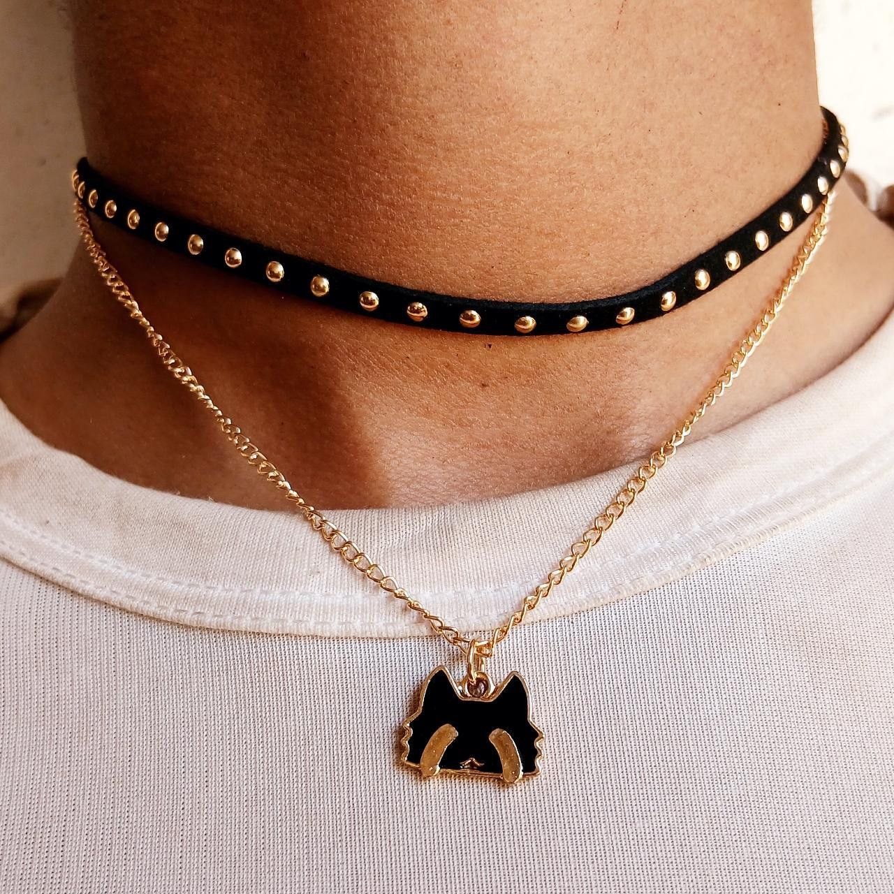 Other Retro Double Layer Metal Chain Pendant Necklace Size ONE SIZE - 1 Thumbnail