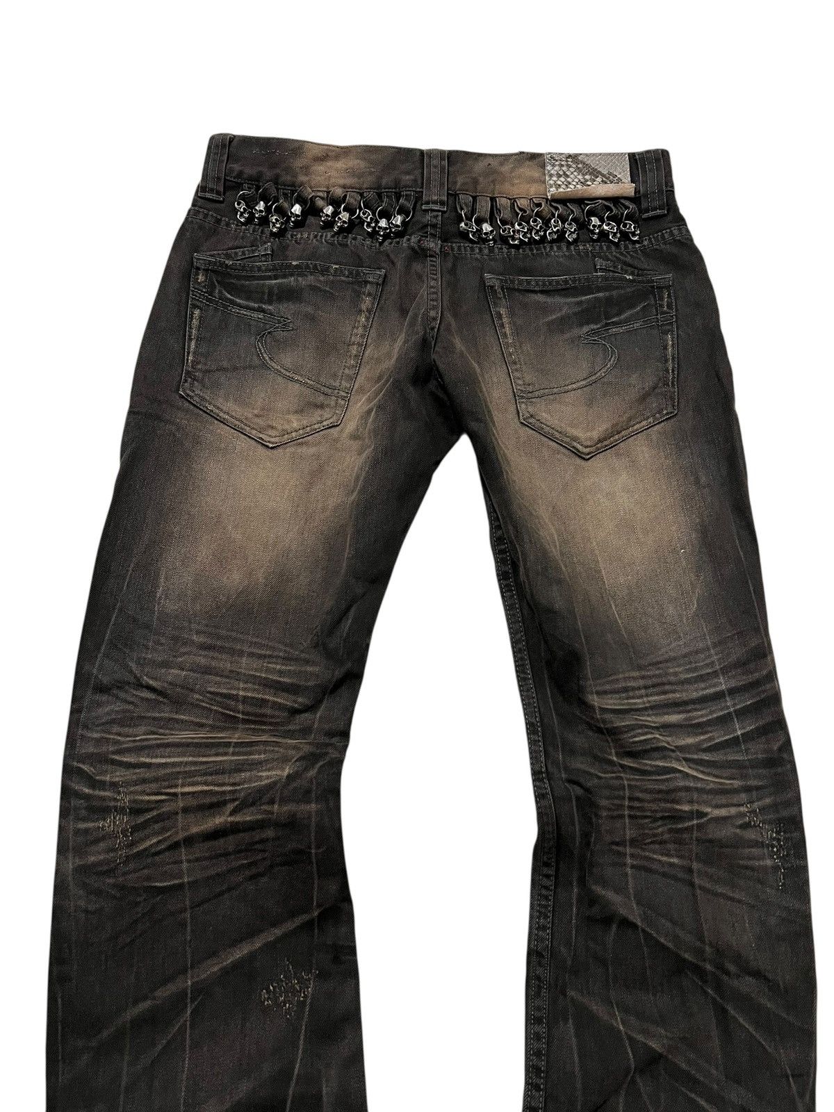 If Six Was Nine Semantic Mudwash skull distressed denim pants Size US 32 / EU 48 - 4 Thumbnail