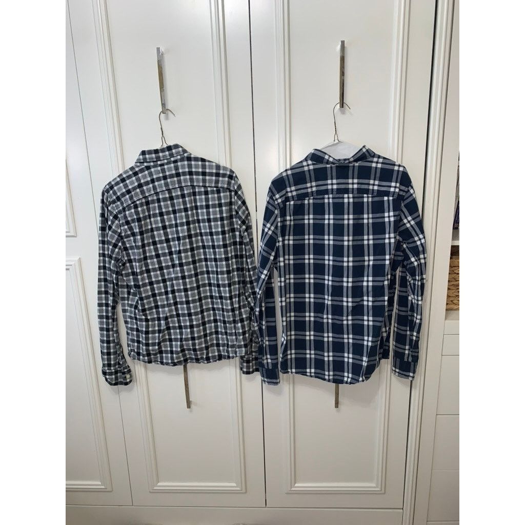 Hollister Set of 2 Hollister Men's Plaid Long Sleeve Button-Down Shirt Size US M / EU 48-50 / 2 - 8 Thumbnail