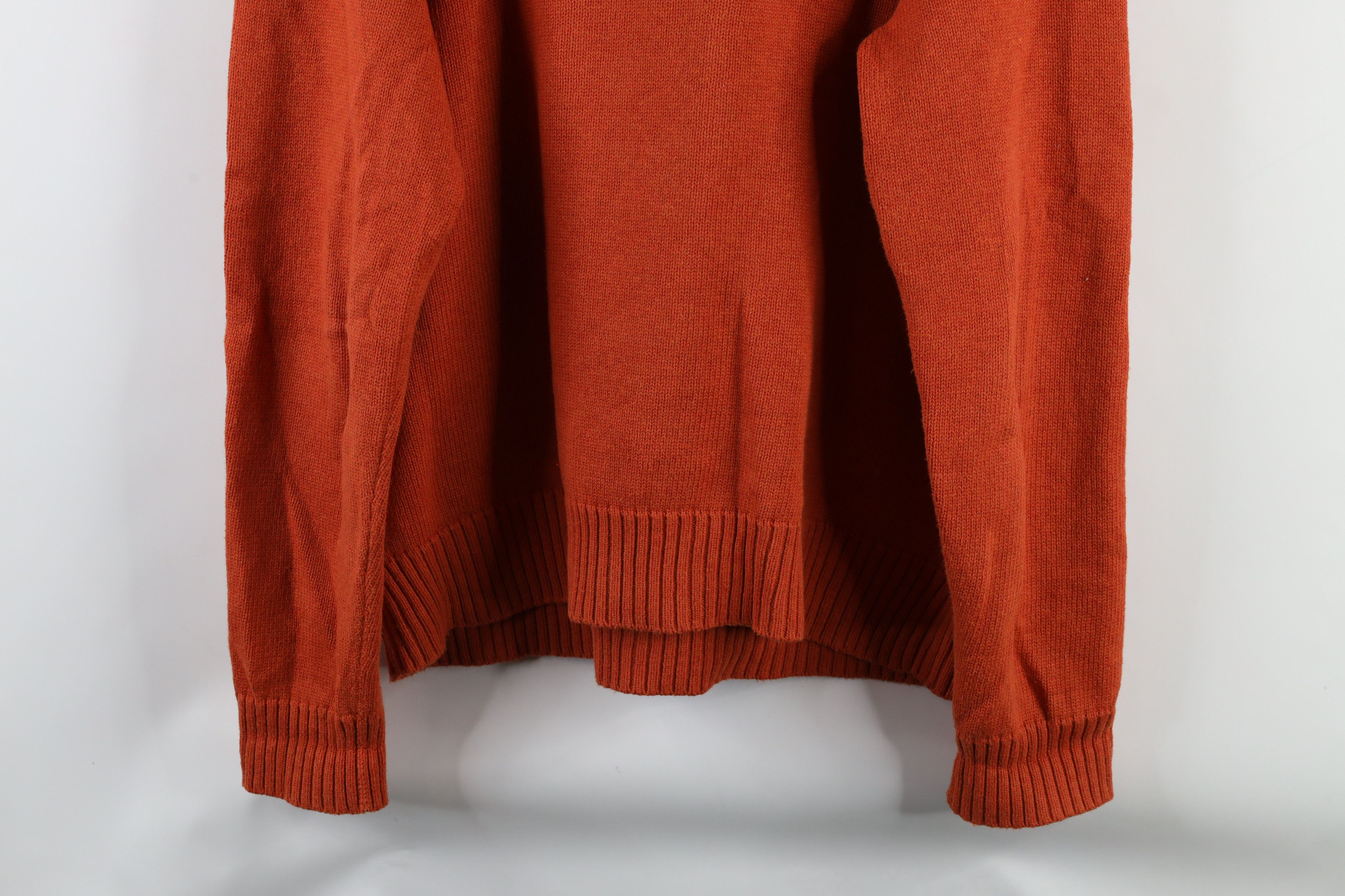 Ralph Lauren × Vintage Vintage 90s Ralph Lauren Ribbed Knit Half Zip Sweater Orange Size US XL / EU 56 / 4 - 10 Thumbnail