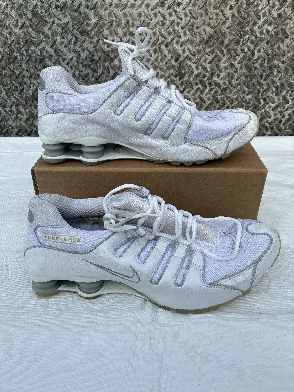 Nike Size 12 - Nike Shox NZ SL White Metallic Silver Mens Shoes Size US 12 / EU 45 - 1 Thumbnail
