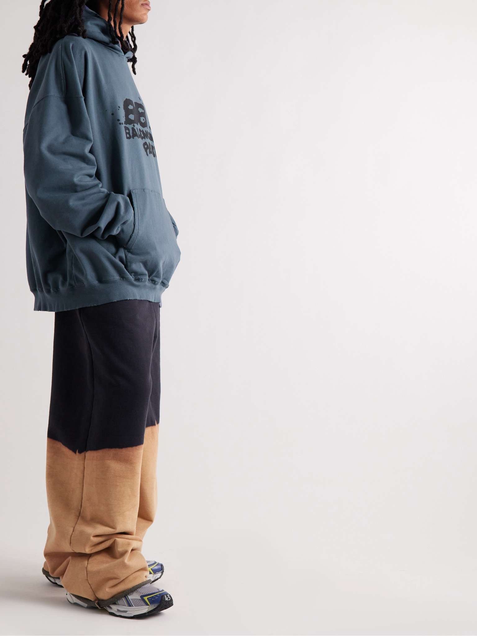Balenciaga o1bcso1str1125 Hand-Drawn BB Icon Hoodie Large Fit in Blue Size US L / EU 52-54 / 3 - 2 Thumbnail