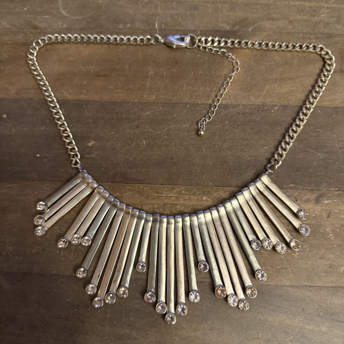 Other Gold tone boho tribal metal fringe bib necklace Size ONE SIZE - 2 Thumbnail
