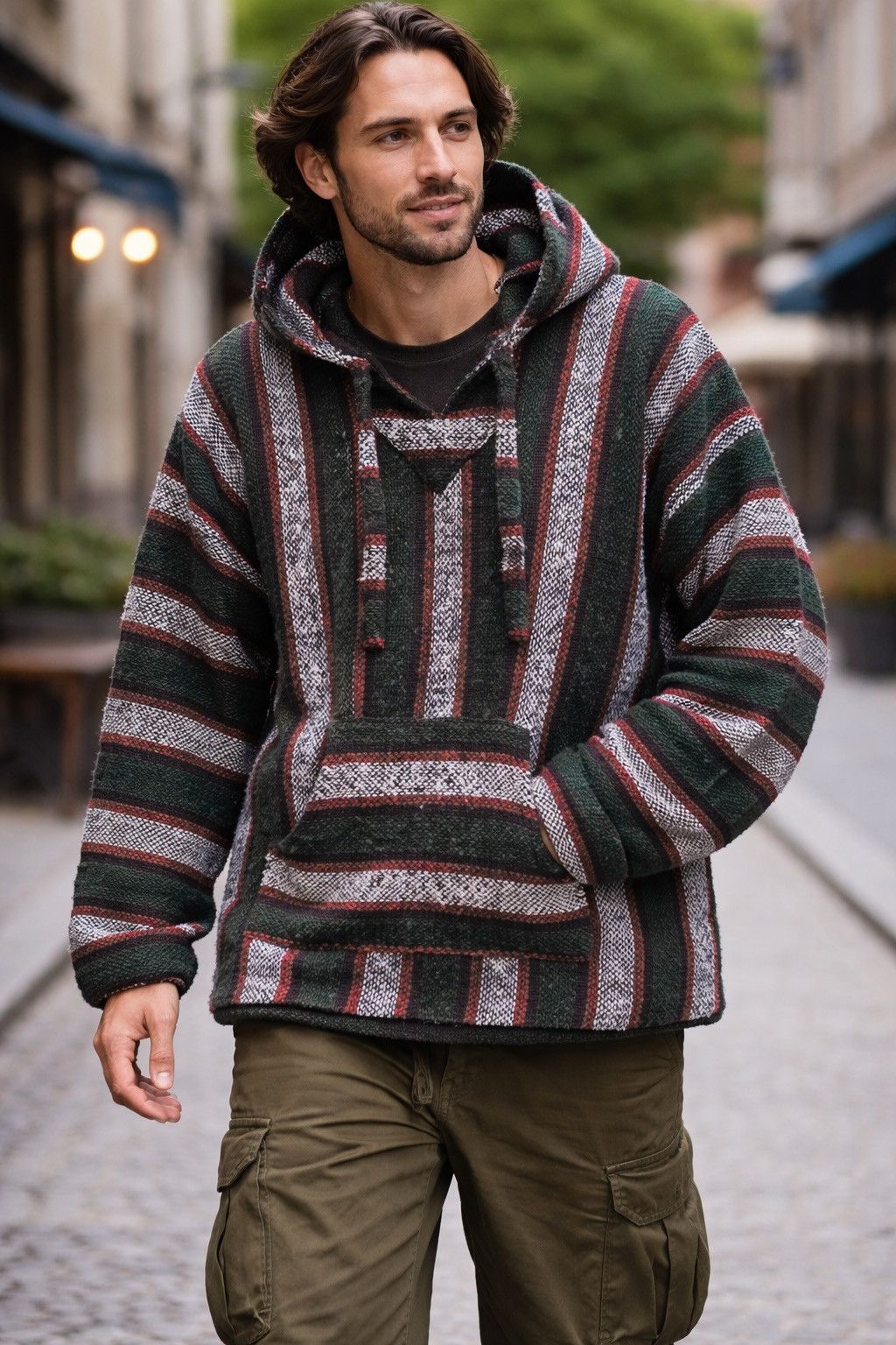 Japanese Brand Vintage VEL-MEX Mexican Baja Hoodie Drug Rug Striped XL Size US L / EU 52-54 / 3 - 1 Thumbnail