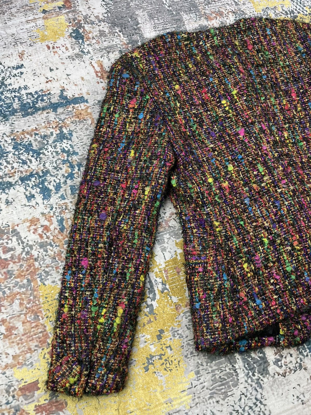 Japanese Brand Helyett Italy Basile Zingya Tweed Blazer Jacket Size M / US 6-8 / IT 42-44 - 7 Thumbnail