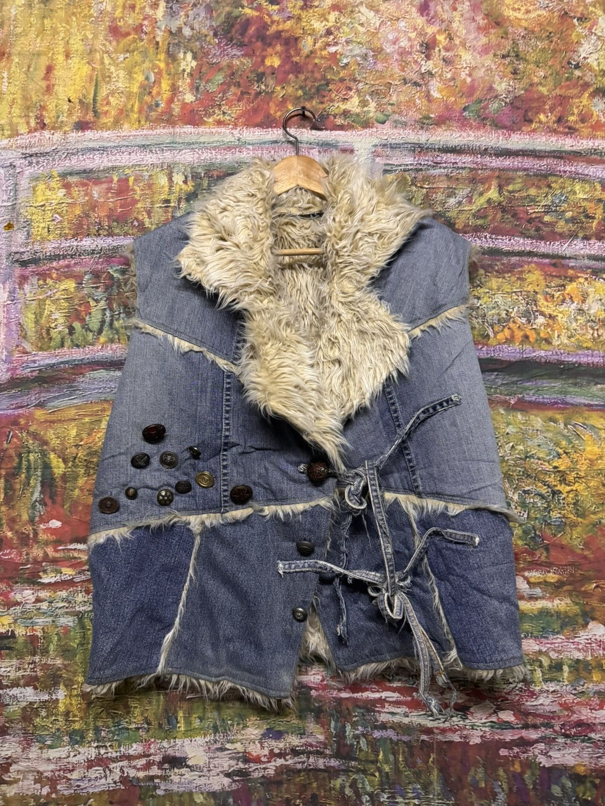 Japanese Brand Castom made vest denim jacket Size US L / EU 52-54 / 3 - 6 Thumbnail