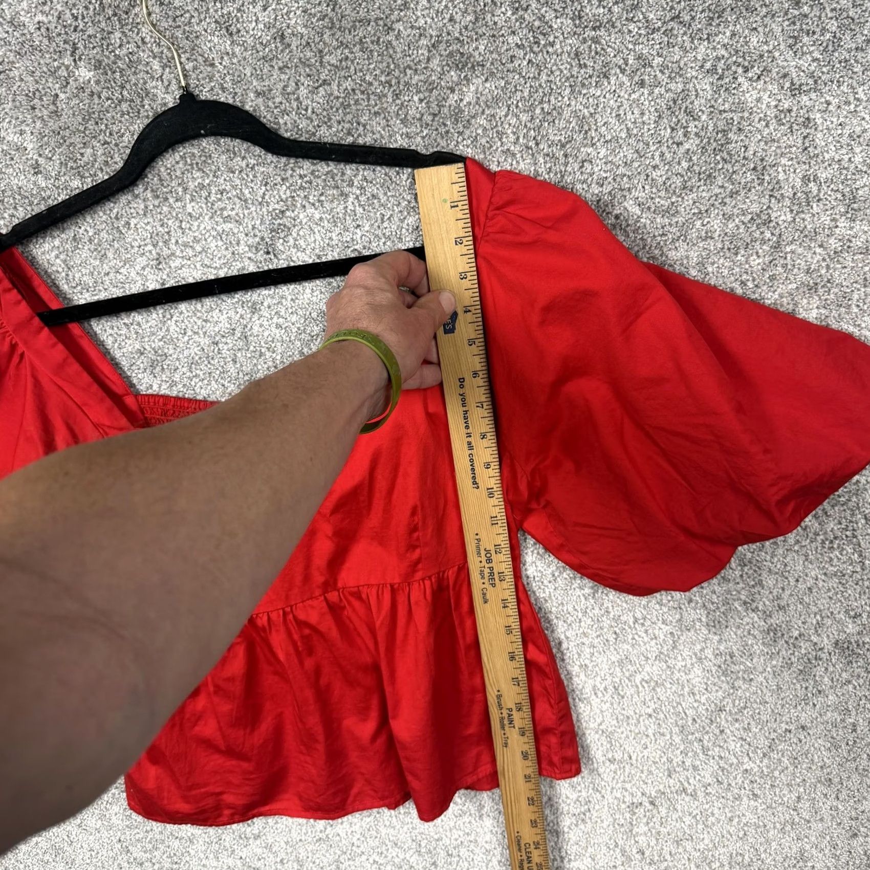 Old Navy Old Navy Cropped Blouse L Red Puff Sleeve Square Neck Ruffle Bohemian Peasant Cottagecore Spring Summer Fall Womens Size L / US 10 / IT 46 - 2 Thumbnail