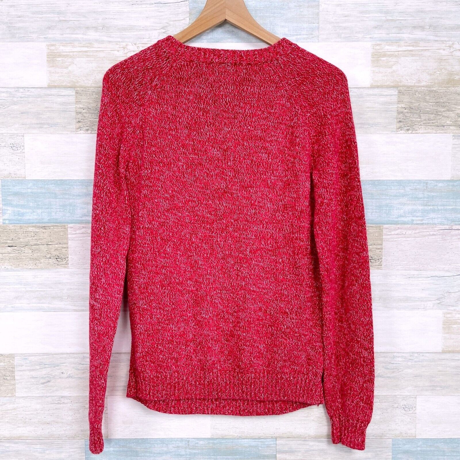 Lands' End Lands End Drifter Marled Knit Sweater Pink Crewneck 10 12 Size L / US 10 / IT 46 - 3 Thumbnail