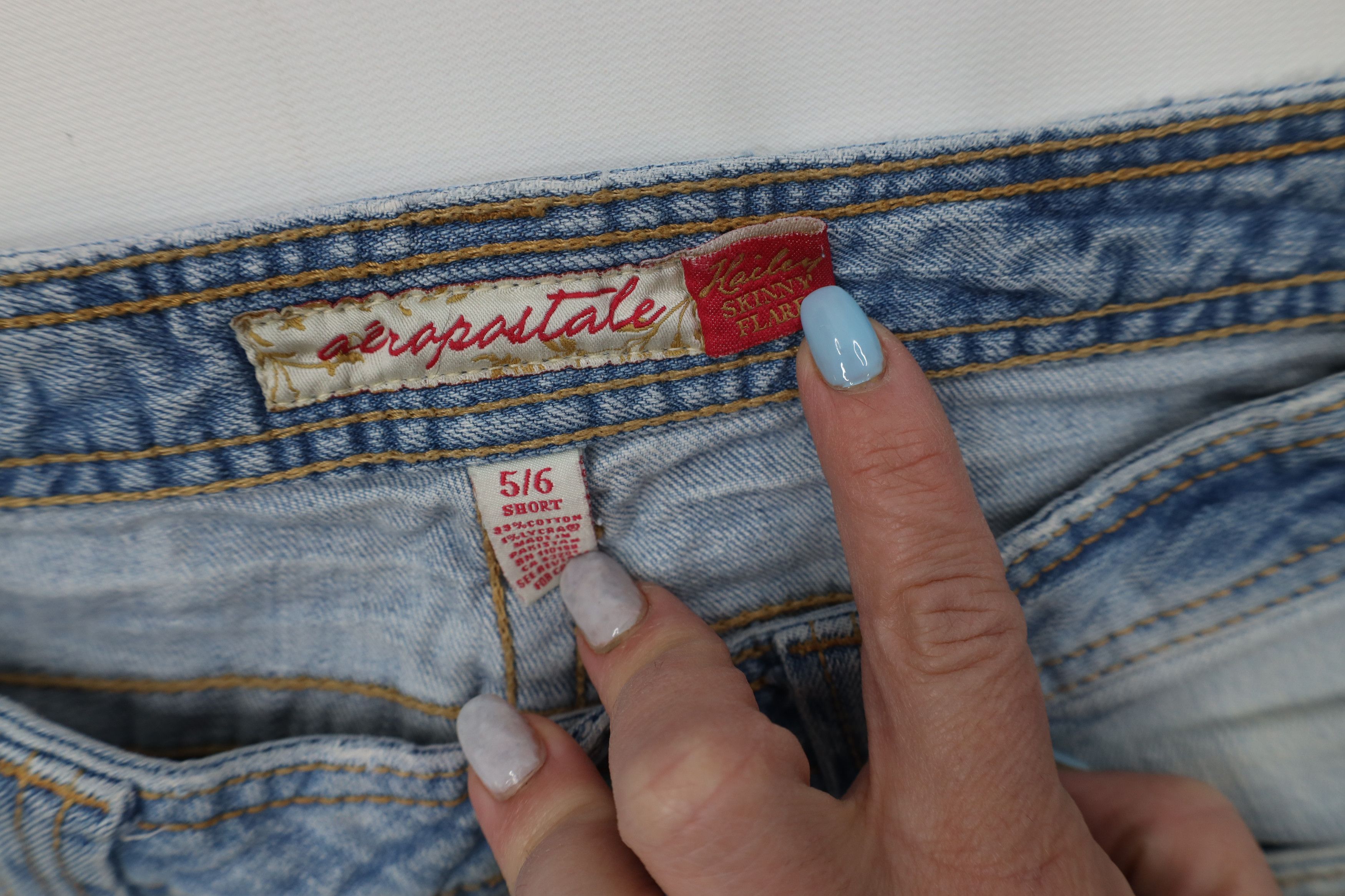Aeropostale Vintage 90s Y2K Aeropostale Short Babydoll Skinny Jeans Size 28" / US 6 / IT 42 - 7 Thumbnail