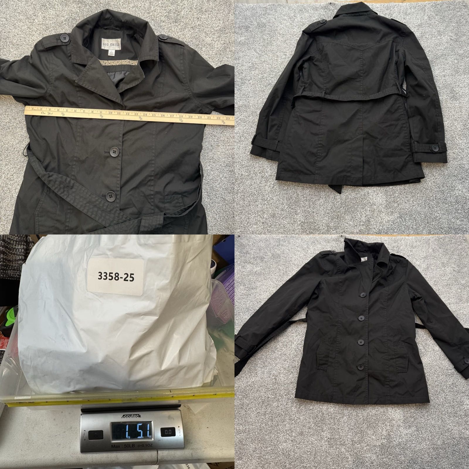 Vintage VINTAGE Big Chill Belted Coat L Women Black Polyester Trench Classic Retro Minimalist Streetwear Size L / US 10 / IT 46 - 10 Thumbnail