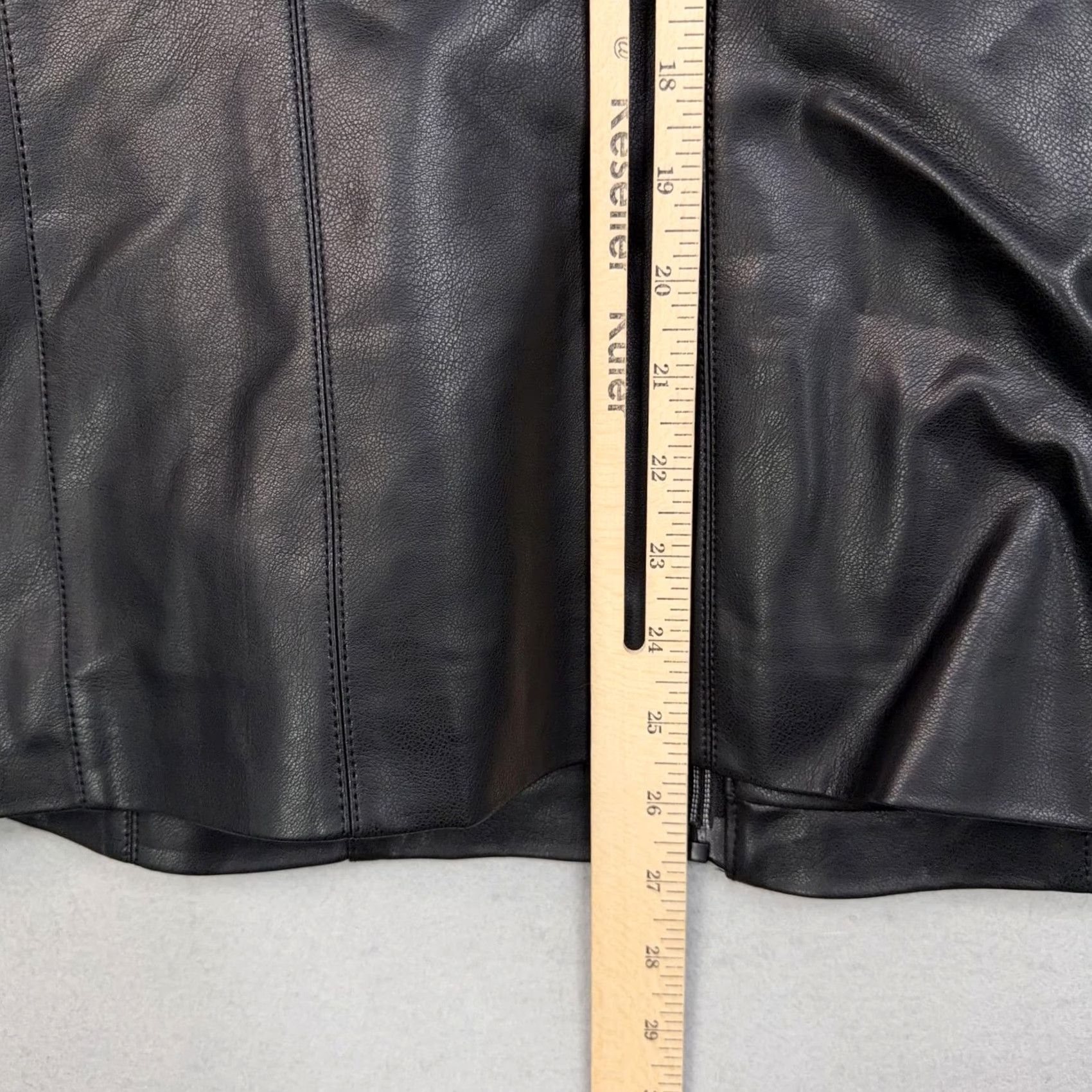 Kenneth Cole Kenneth Cole Jacket Womens XL Black Faux Leather Full Zip Mid Length Classic Size XL / US 12-14 / IT 48-50 - 7 Thumbnail