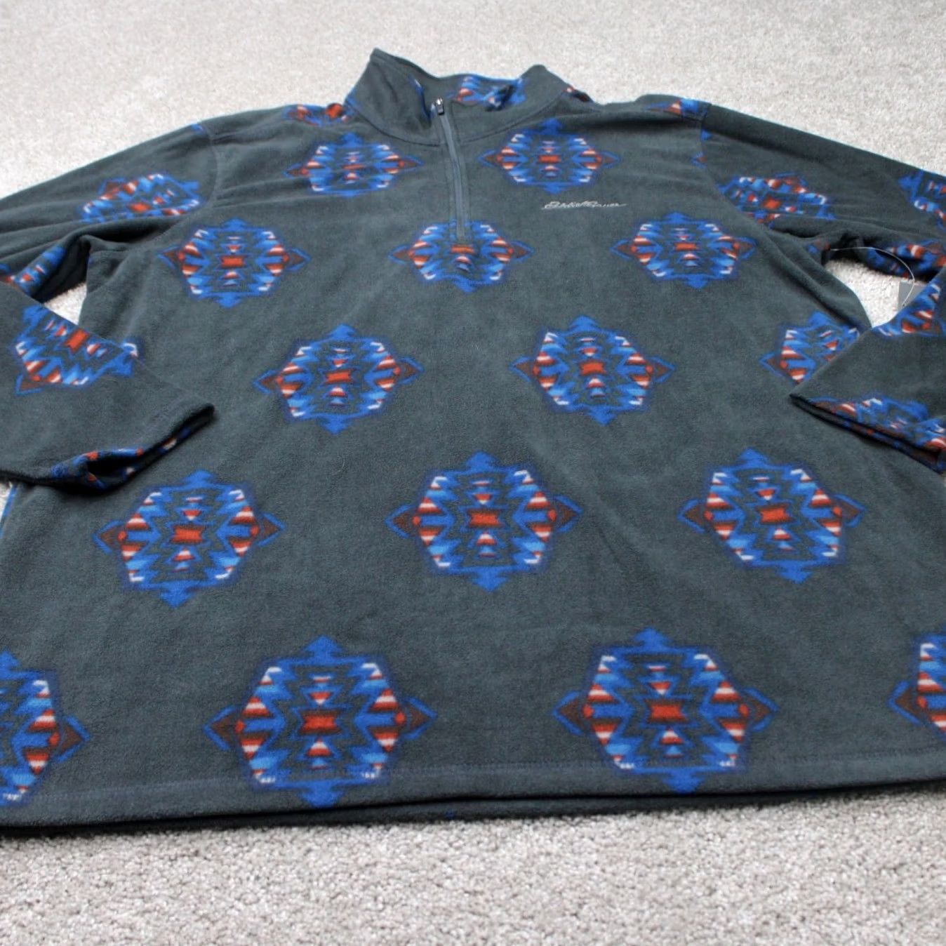 Eddie Bauer Eddie Bauer Sweatshirt Womens XL Gray Geometric 1/4 Zip Fleece NWT Tall Size XL / US 12-14 / IT 48-50 - 3 Thumbnail