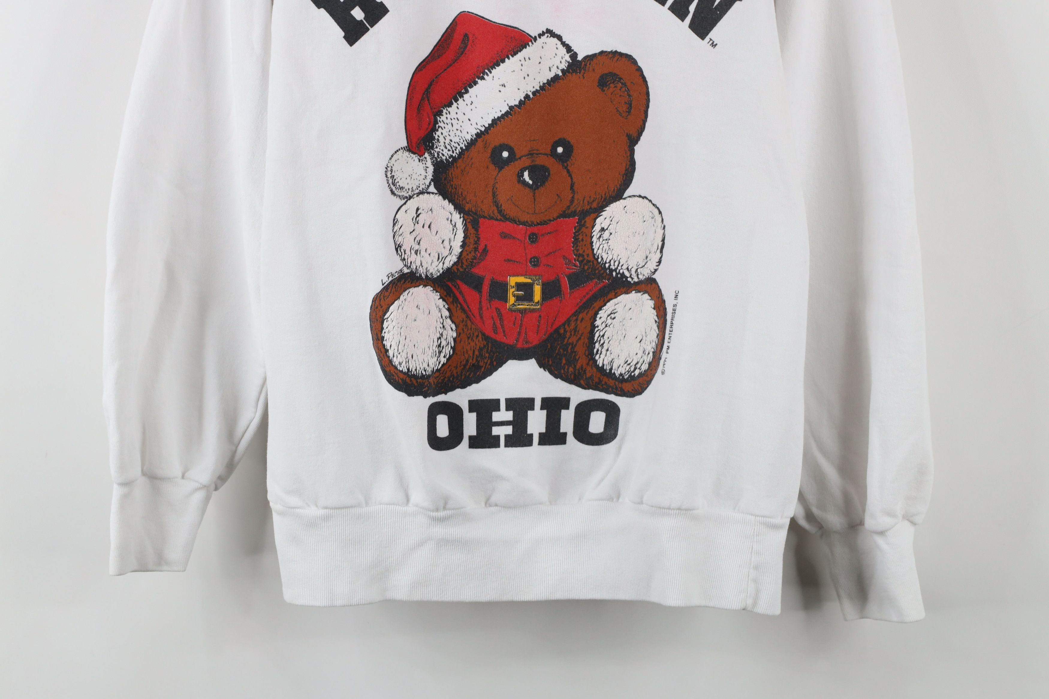Vintage Vintage 90s Hug Me In Ohio Teddy Bear Christmas Sweatshirt Size S / US 4 / IT 40 - 3 Thumbnail