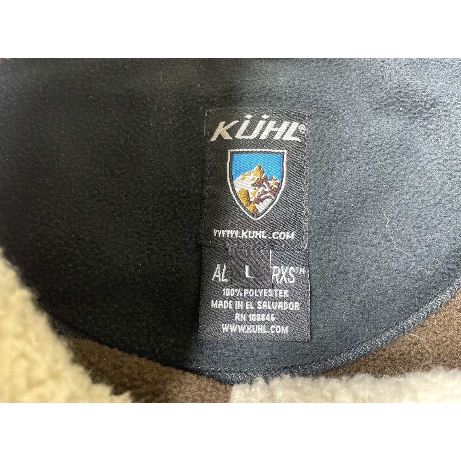 Vintage Kuhl Mens Large Brown Alpenwurx Faux Leather Full Zip Fleece Jacket Sweater Size US L / EU 52-54 / 3 - 2 Thumbnail