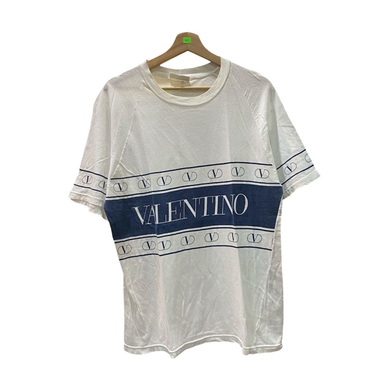 Valentino Vintage Valentino Spellout Multi-Logo T-Shirt - White/Blue Size US S / EU 44-46 / 1 - 1 Thumbnail