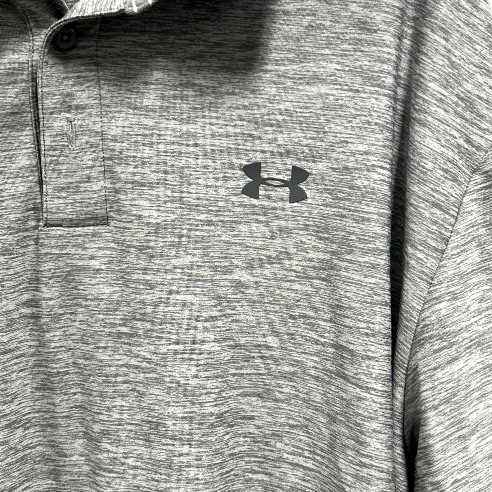 Under Armour Under Armour Polo XL Gray HeatGear Loose Fit Cal Ripken Sr Foundation Heathered Short Sleeve Polo Mens Size US XL / EU 56 / 4 - 2 Thumbnail
