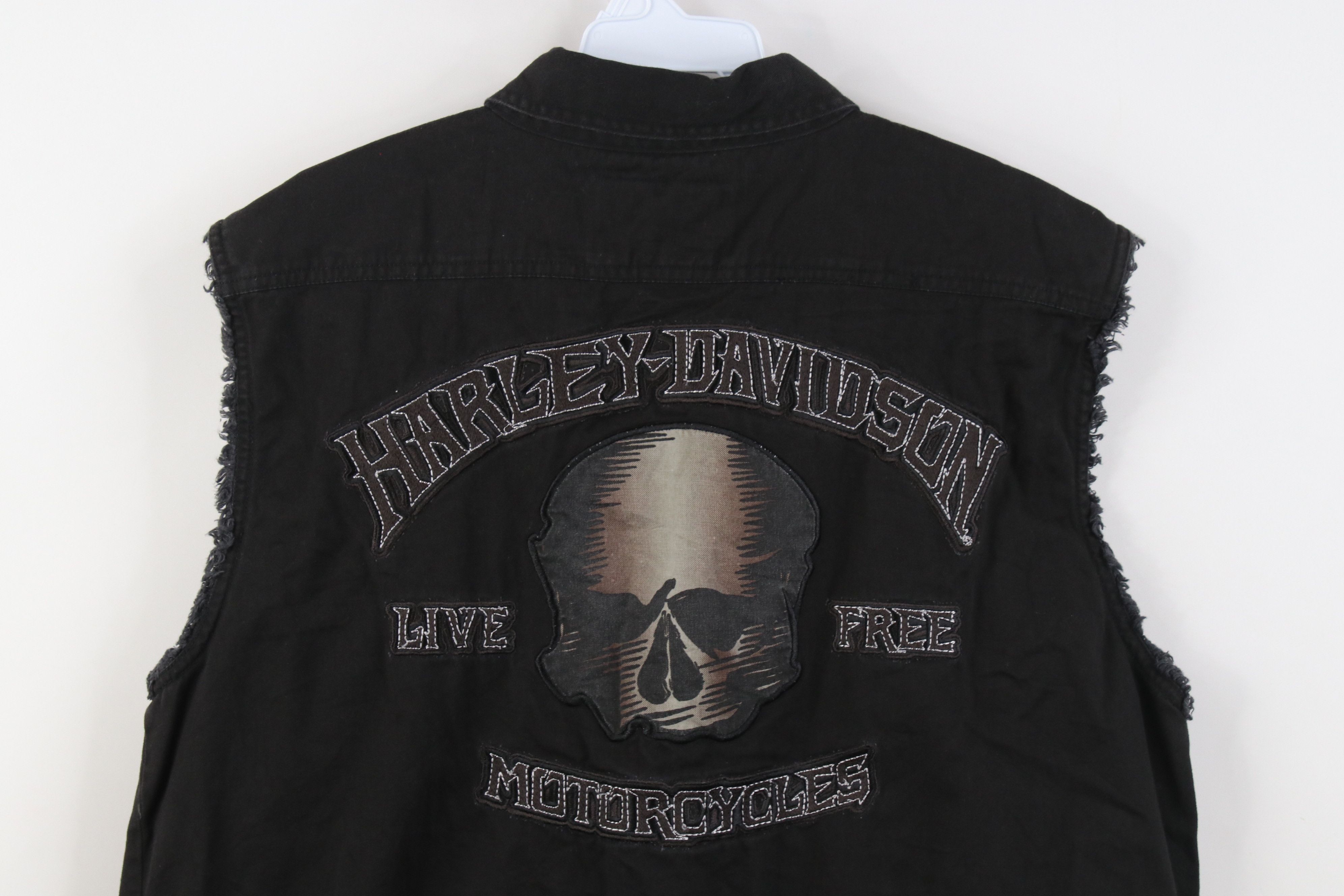 Harley Davidson Vintage Harley Davidson Skull Collard Button Shirt Black Size US L / EU 52-54 / 3 - 11 Thumbnail