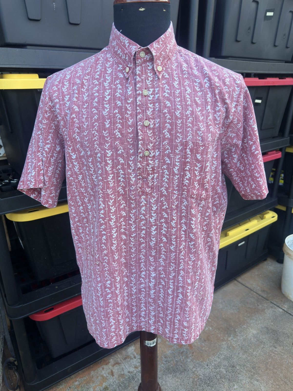 Reyn Spooner PreOwned Reyn Spooner Classic Fit Red 3/4 Button Men's M Size US M / EU 48-50 / 2 - 1 Thumbnail