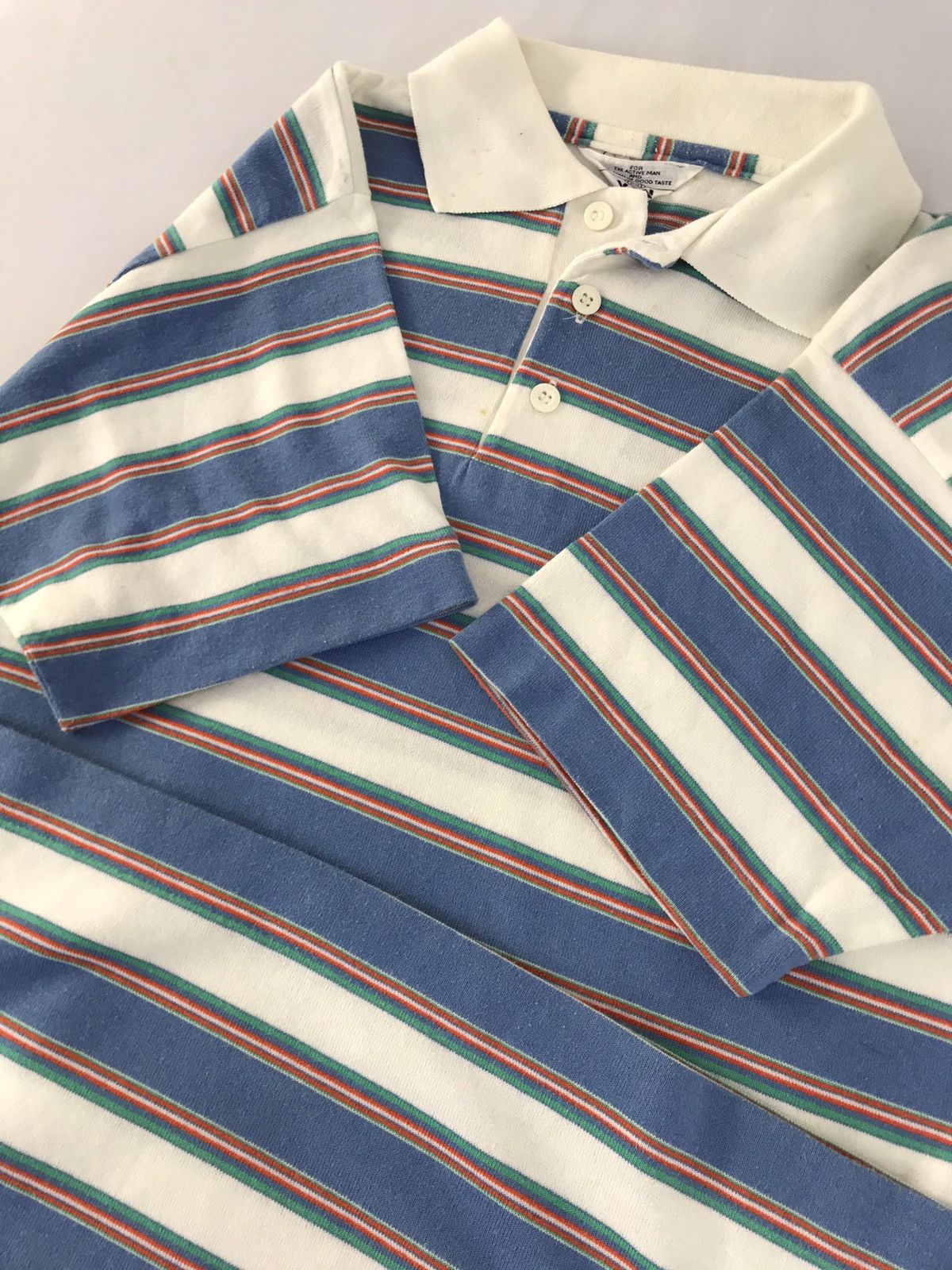 Japanese Brand Van Jac Striped Block Polo Tee T-shirt Unisex Wear Size US S / EU 44-46 / 1 - 5 Thumbnail