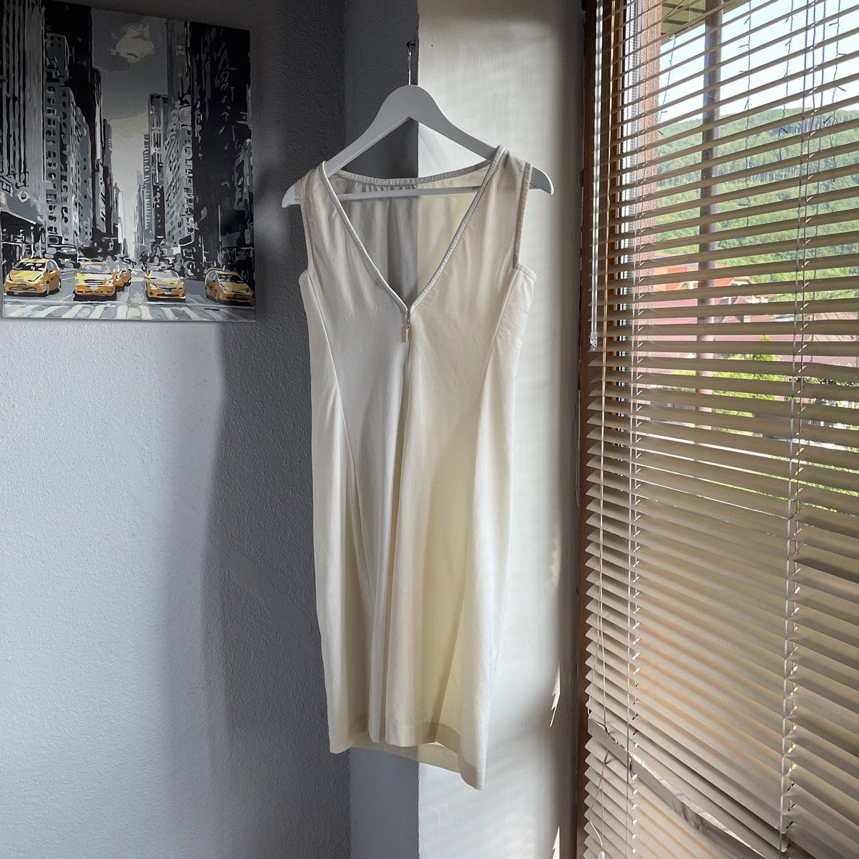 Versace × Vintage 90’s Gianni Versace Couture Leather V-Neck Dress Size M / US 6-8 / IT 42-44 - 3 Thumbnail