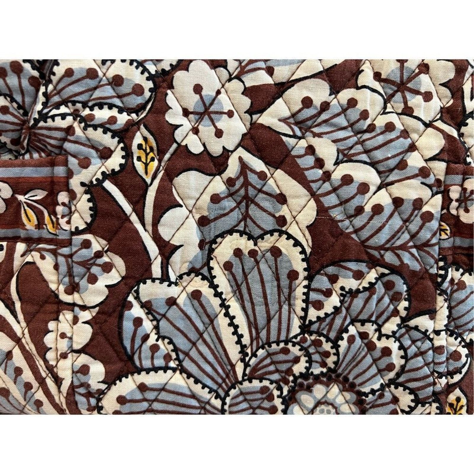 Vera Bradley Vera Bradley Slate Blooms Gabby Quilted Tote Handbag Brown Size ONE SIZE - 3 Thumbnail