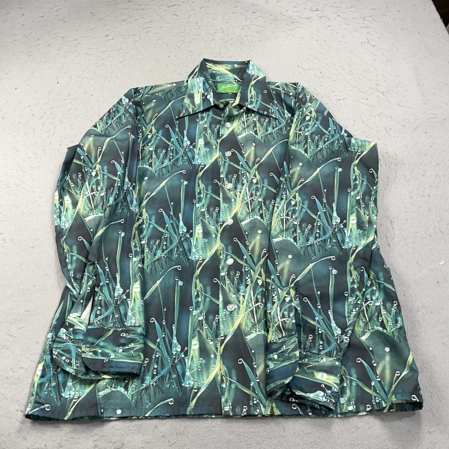 Arrow VINTAGE Joe Namath by Arrow Shirt Mens L Green Grass Graphic Print 70s Size US L / EU 52-54 / 3 - 2 Thumbnail