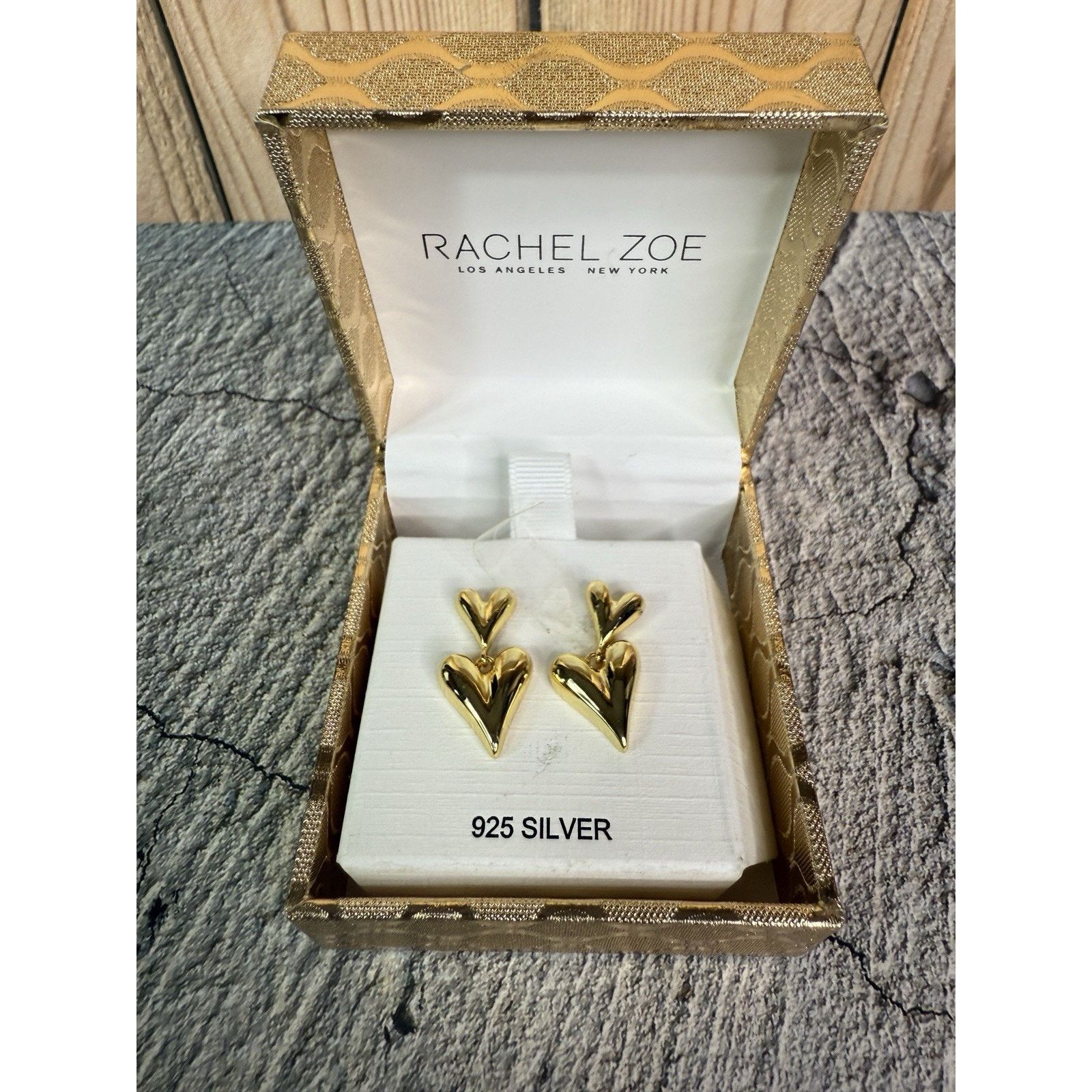 Rachel Zoe NEW IN BOX Rachel Zoe 925 Silver Vermeil Heart Earrings Size ONE SIZE - 1 Thumbnail