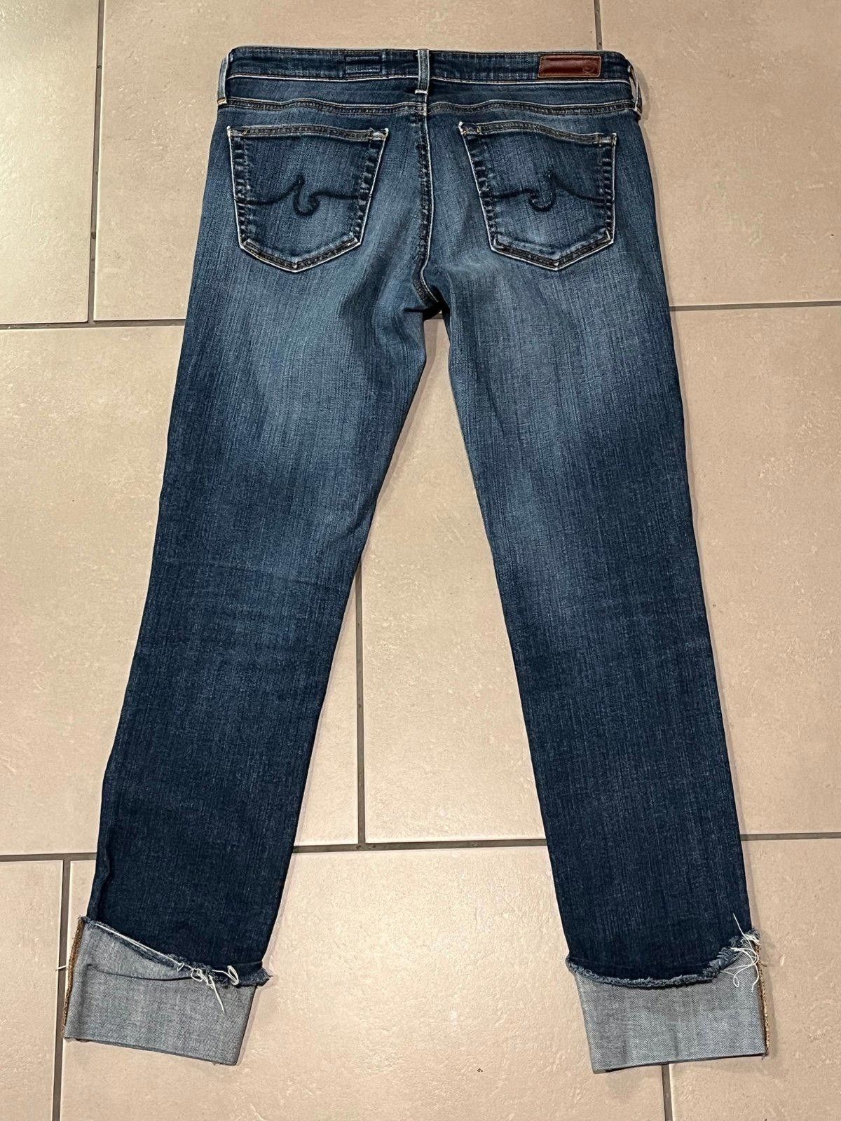 Designer AG Adriano Goldschmied Stevie Cuff Slim Straight Jeans 27 Size 27" / US 4 / IT 40 - 5 Thumbnail