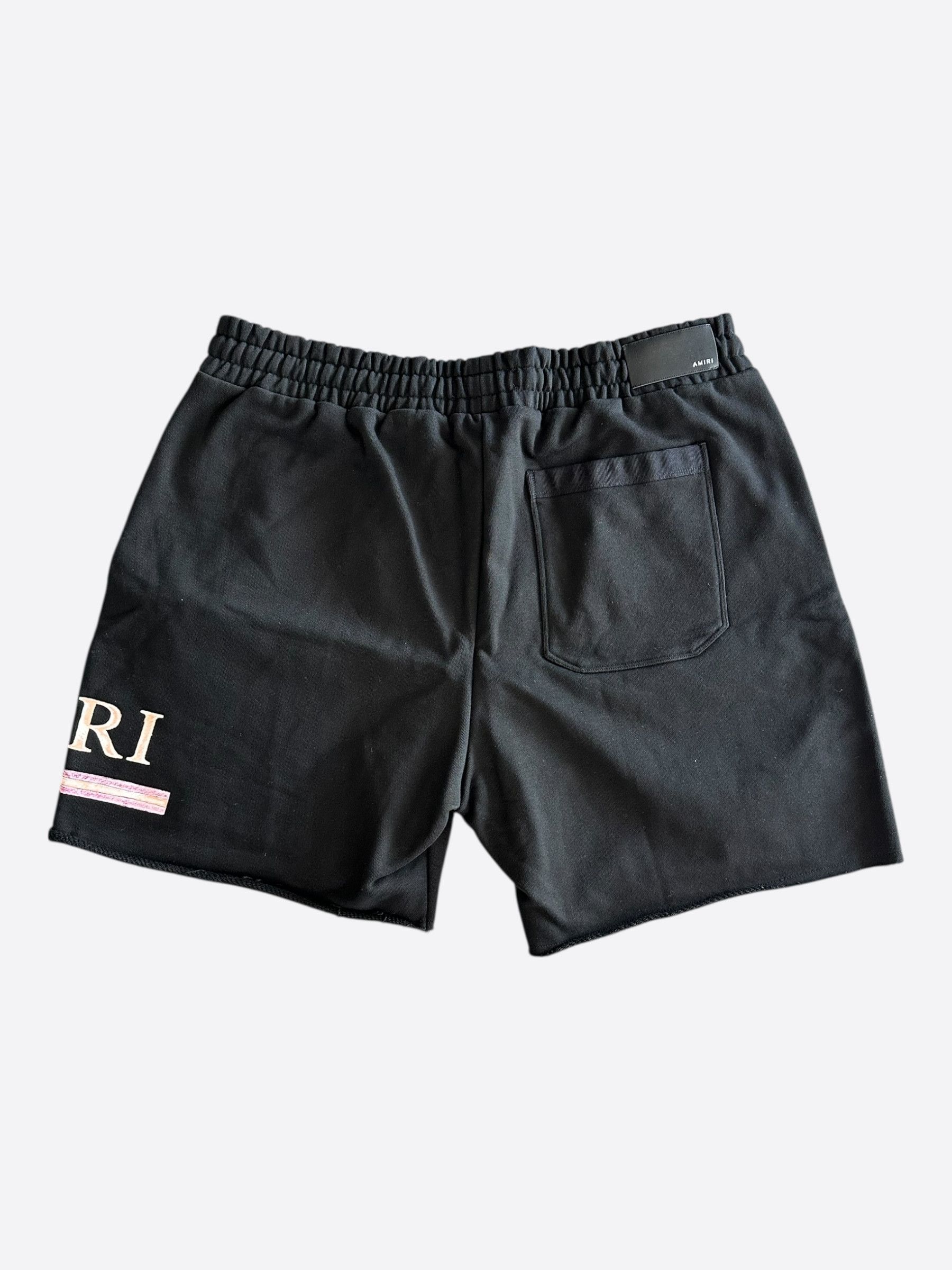Amiri Amiri Black & Watercolor MA Bar Logo Shorts Size US 30 / EU 46 - 2 Thumbnail