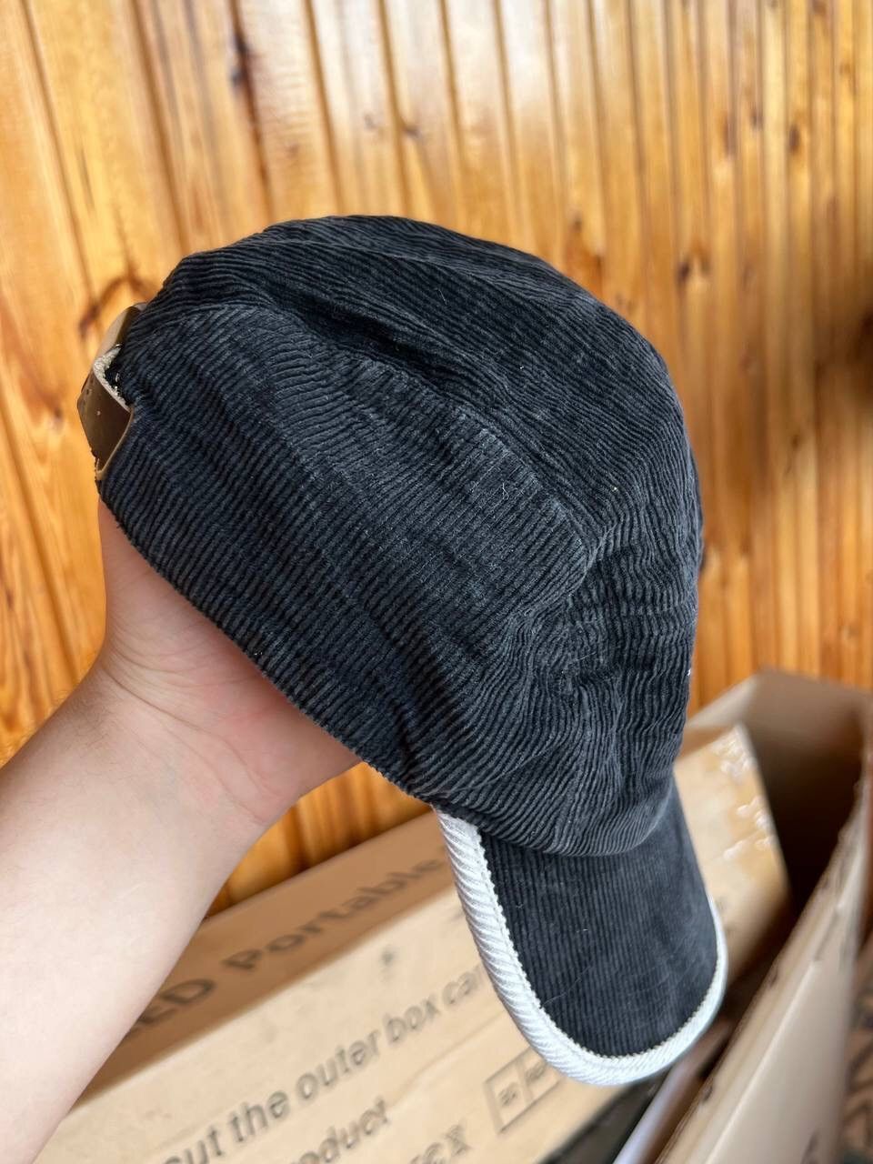 Stussy × Vintage Vintage Stussy Logo Corduroy 5 Panel Hat Y2K Leather strap Size ONE SIZE - 4 Thumbnail